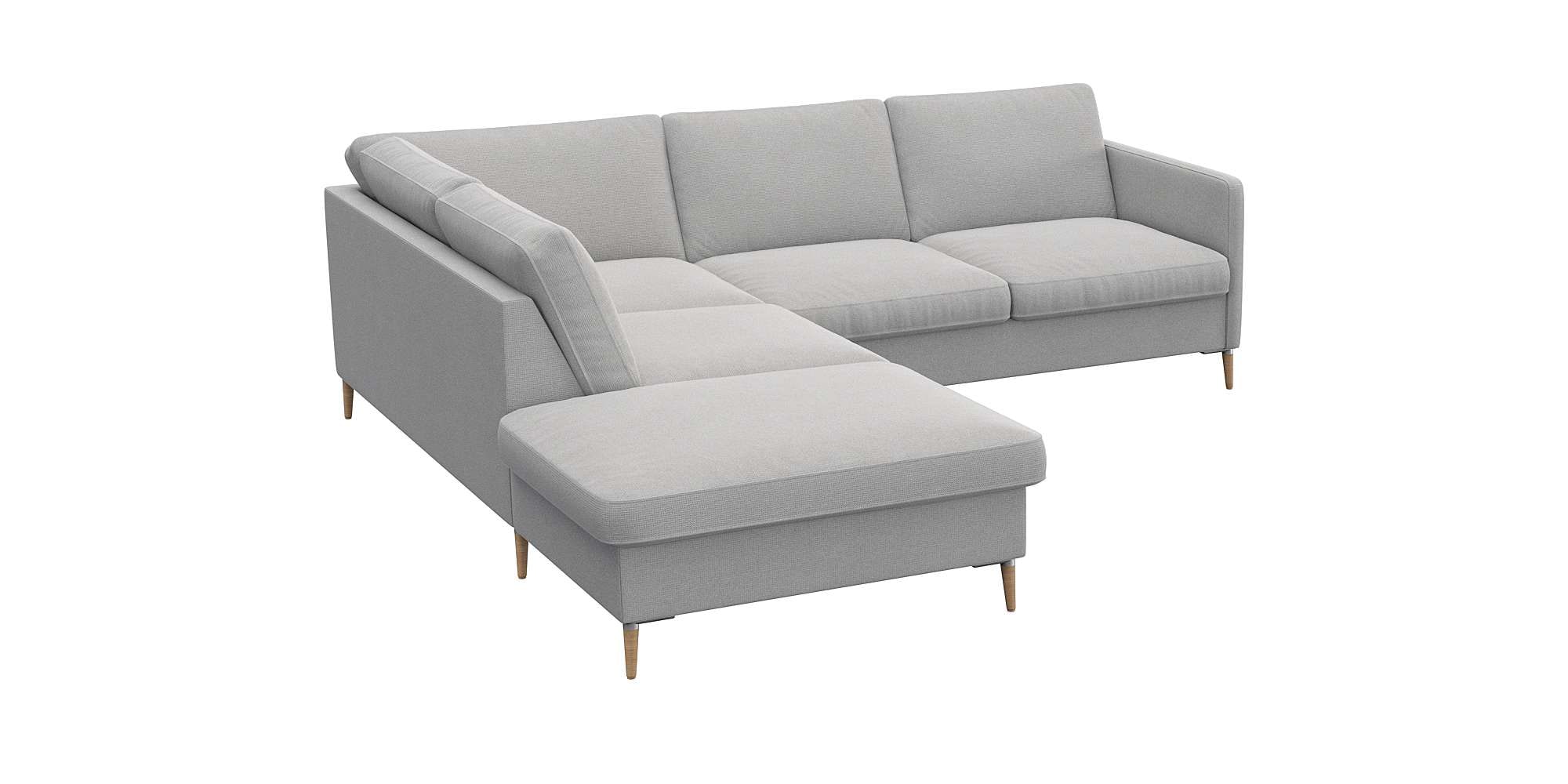 FLEXLUX Ecksofa »Fiore, L-Form, super bequem durch Kaltschaum im Sitz«, schmale Armlehnen, Füße Alu/Eiche, B/T 234/225 cm