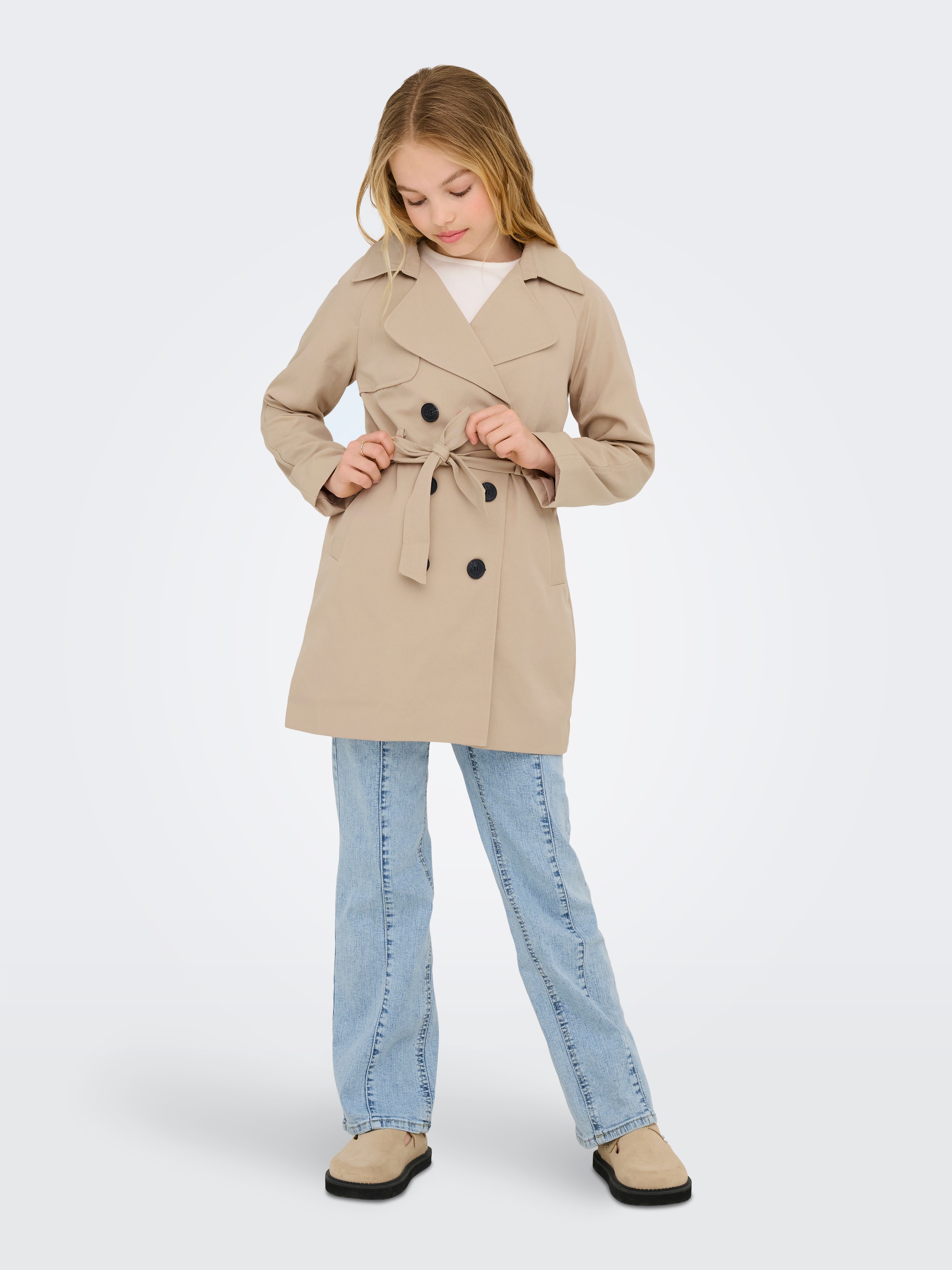 KIDS ONLY Trenchcoat »KOGCHLOE LIFE TRENCHCOAT DB OTW NOOS« mit abnehmbarem Bindegürtel