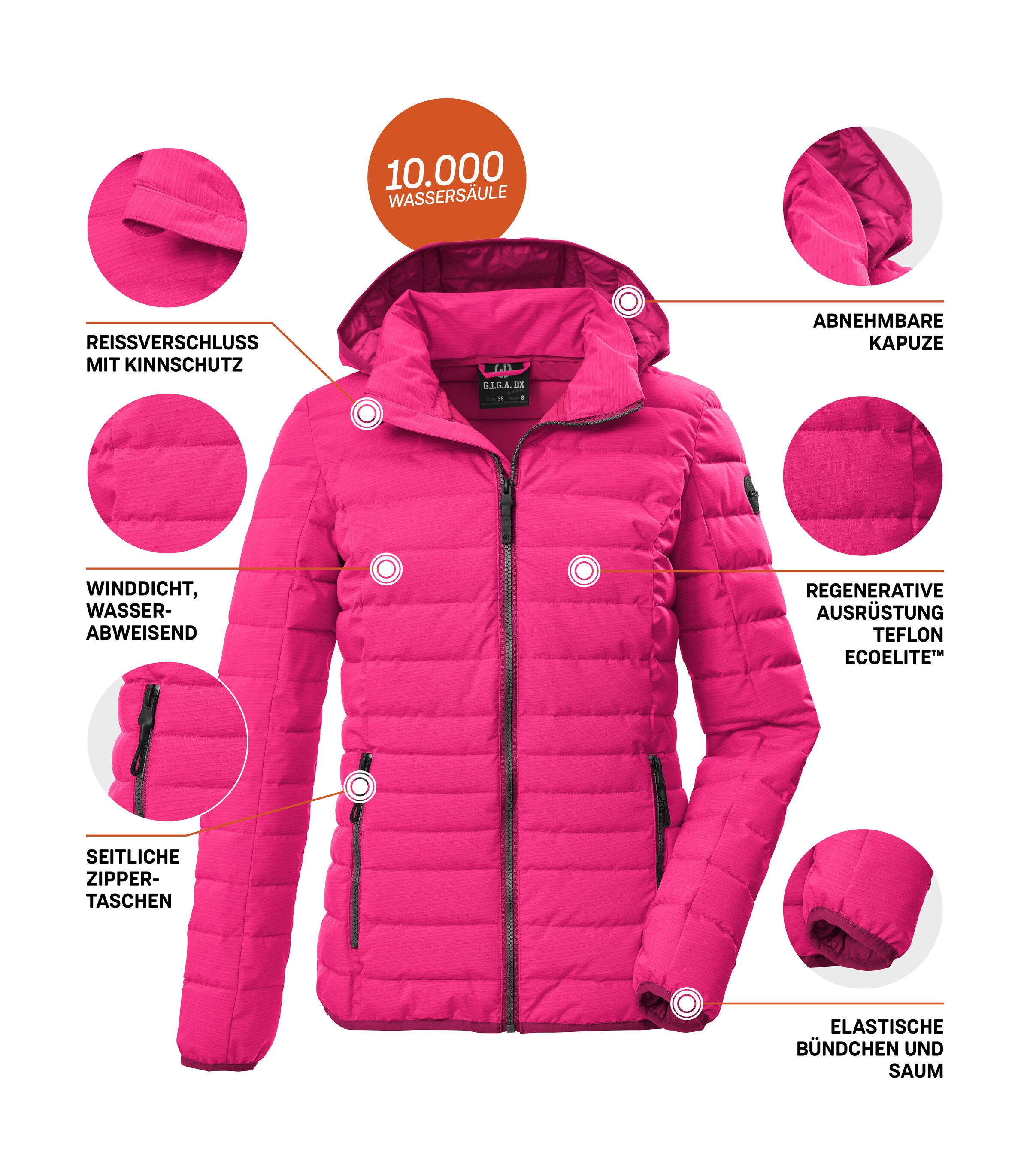 G.I.G.A. DX by killtec Steppjacke »GS 110 WMN QLTD JCKT« Wasserabweisend, winddicht, atmungsaktiv, abnehmbare Kapuze