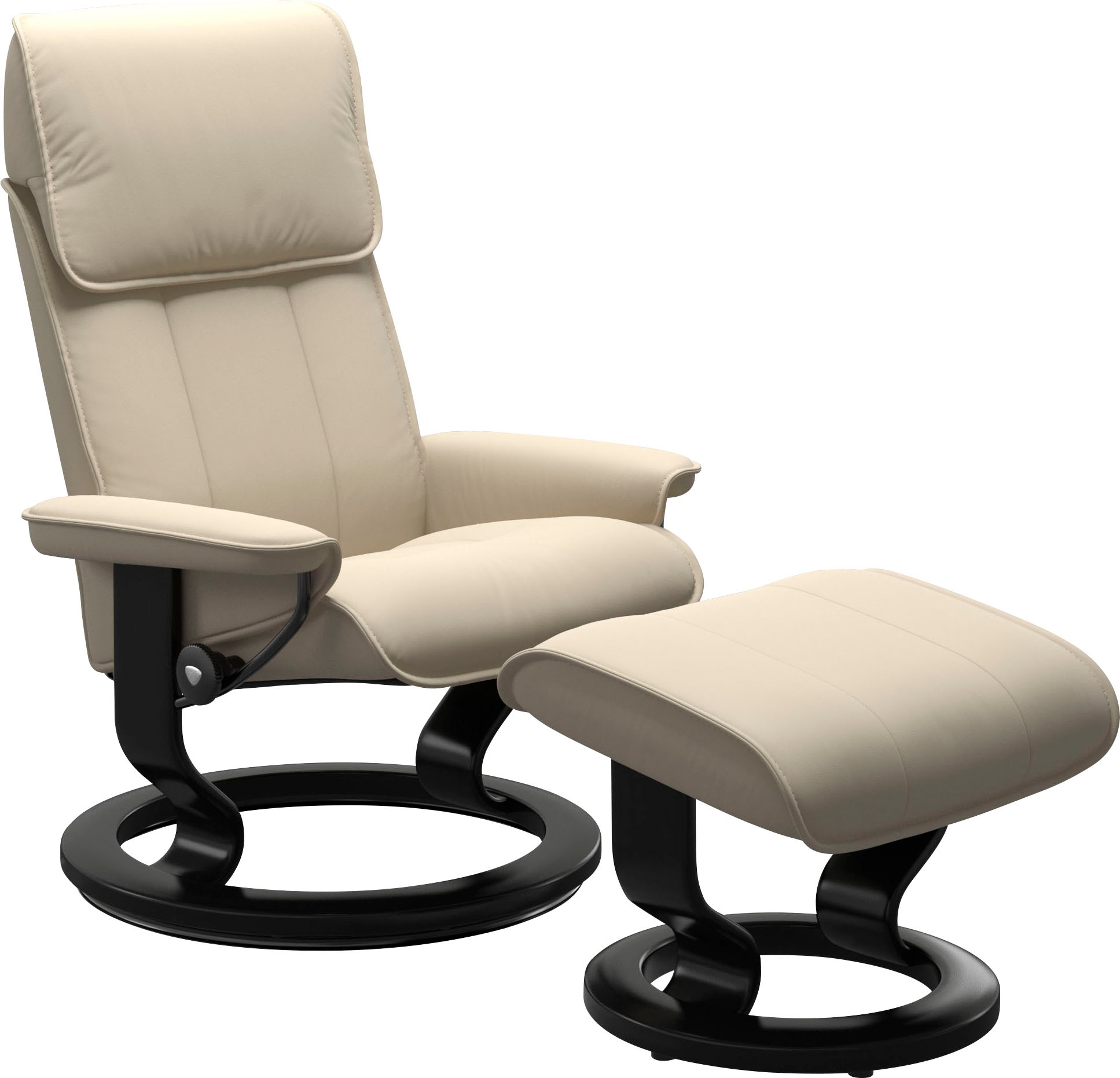Stressless® Relaxsessel »Admiral«, (Set, Relaxsessel mit Hocker), mit Hocker, mit Classic Base, Größe M & L, Gestell Schwarz