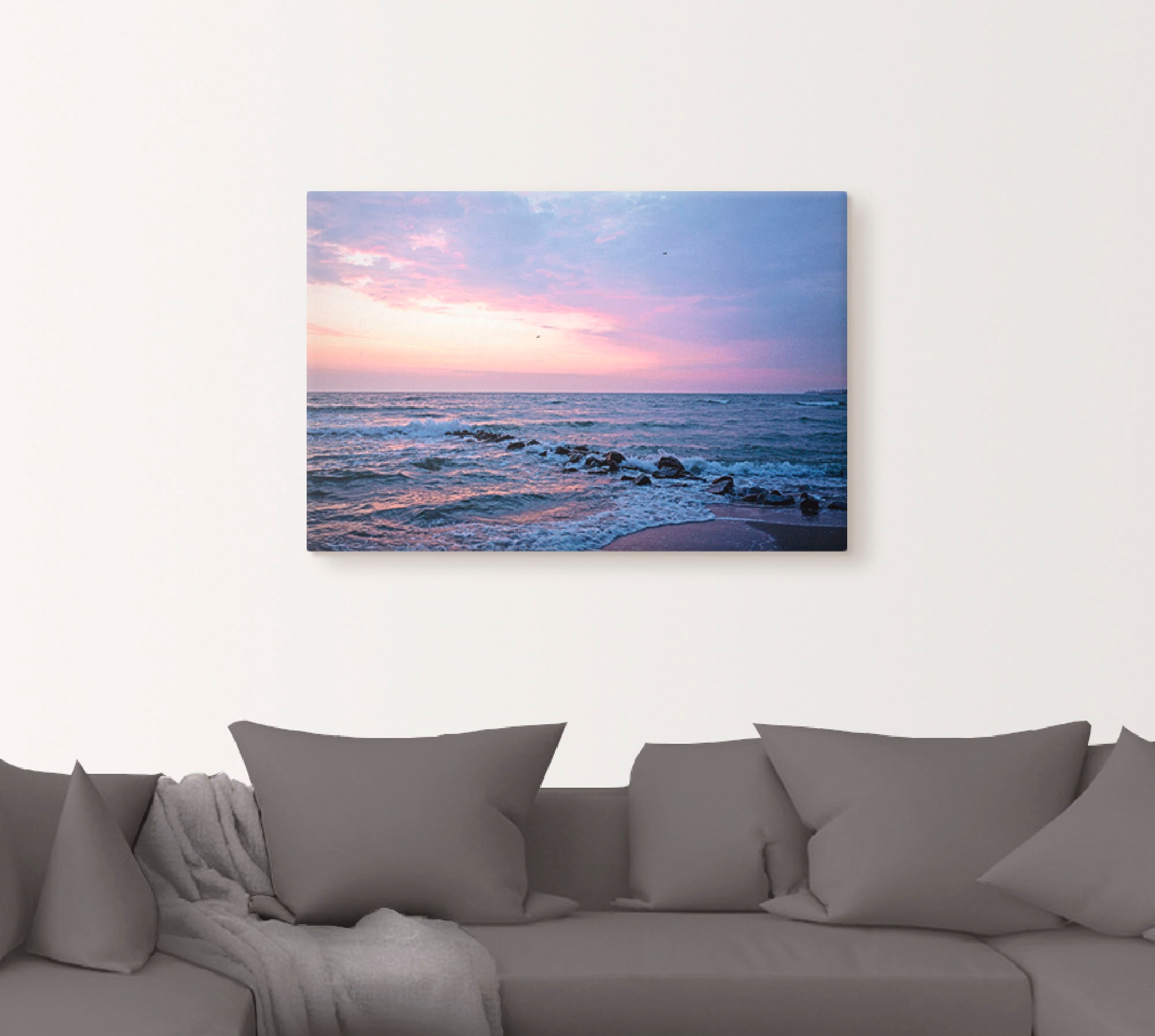 Artland Leinwandbild »Tagesbeginn am schönen Ostseestrand« Gewässer 1 Stk. tlg. auf Keilrahmen gespannt