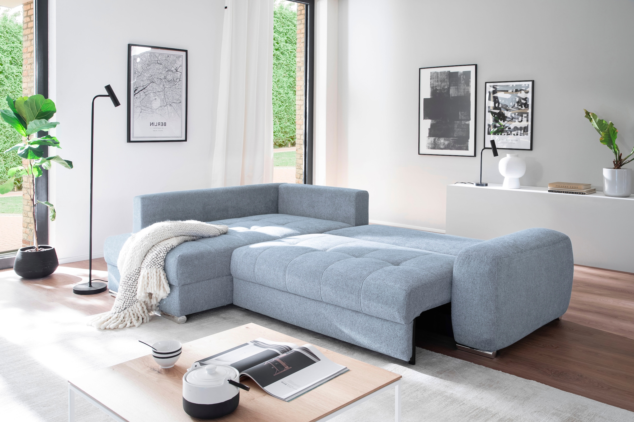 Mr. Couch Ecksofa »Mykonos, L-Form, Dauerschläfer« mit DuraSpring-Taschenfederkern bis 140 kg belastbar