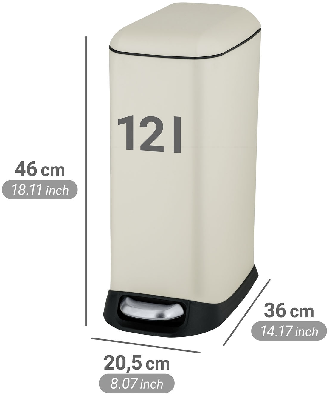 WENKO Mülleimer »Modell Design« 1 Behälter Abfalleimer mit Absenkautomatik und herausnehmbarem Einsatz