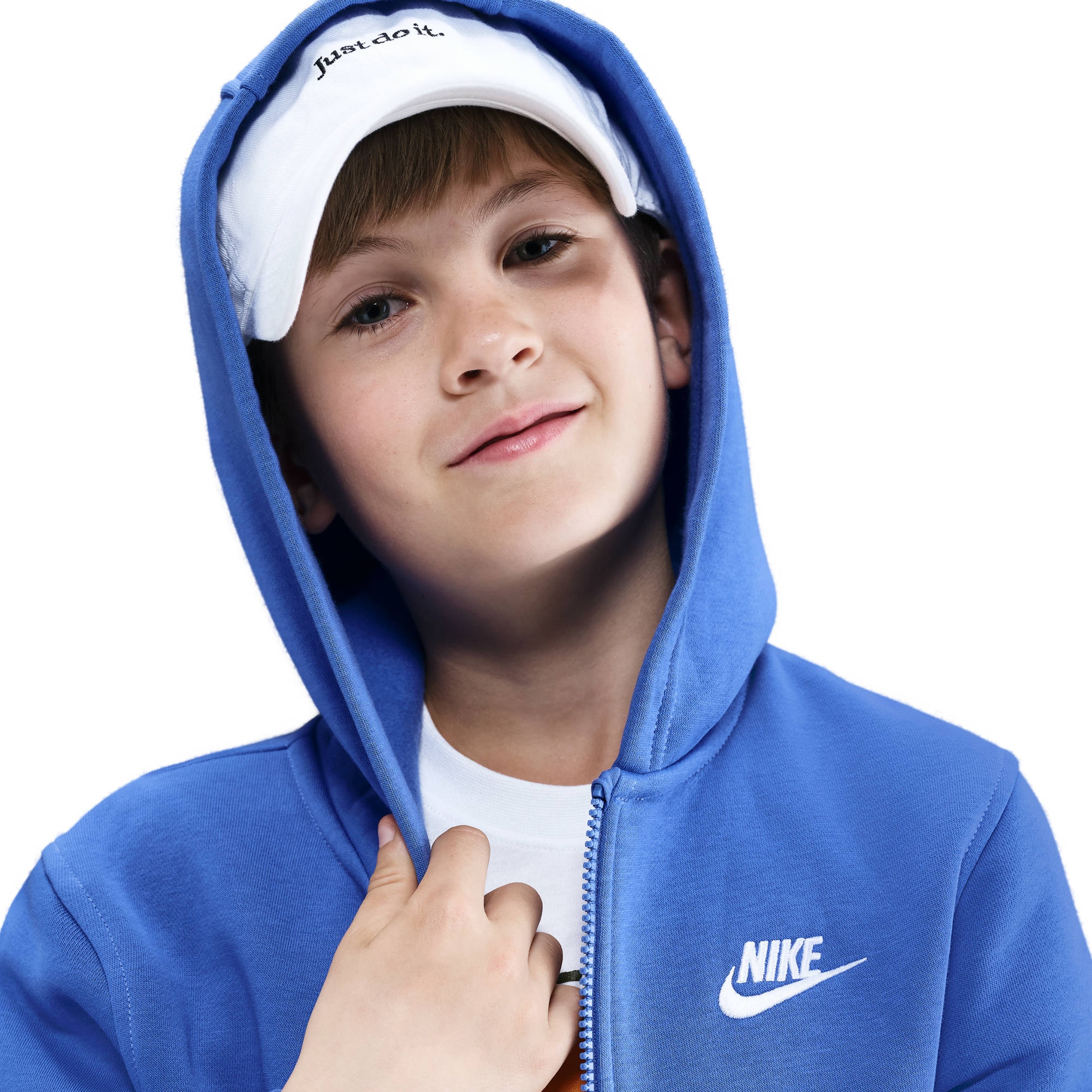 Nike Sportswear Kapuzensweatjacke »Nike Sportswear Club Fleece Big Kids' Full-Zip Hoodie« mit Kapuze, aus Sweatware-Material, mit Reißverschluss