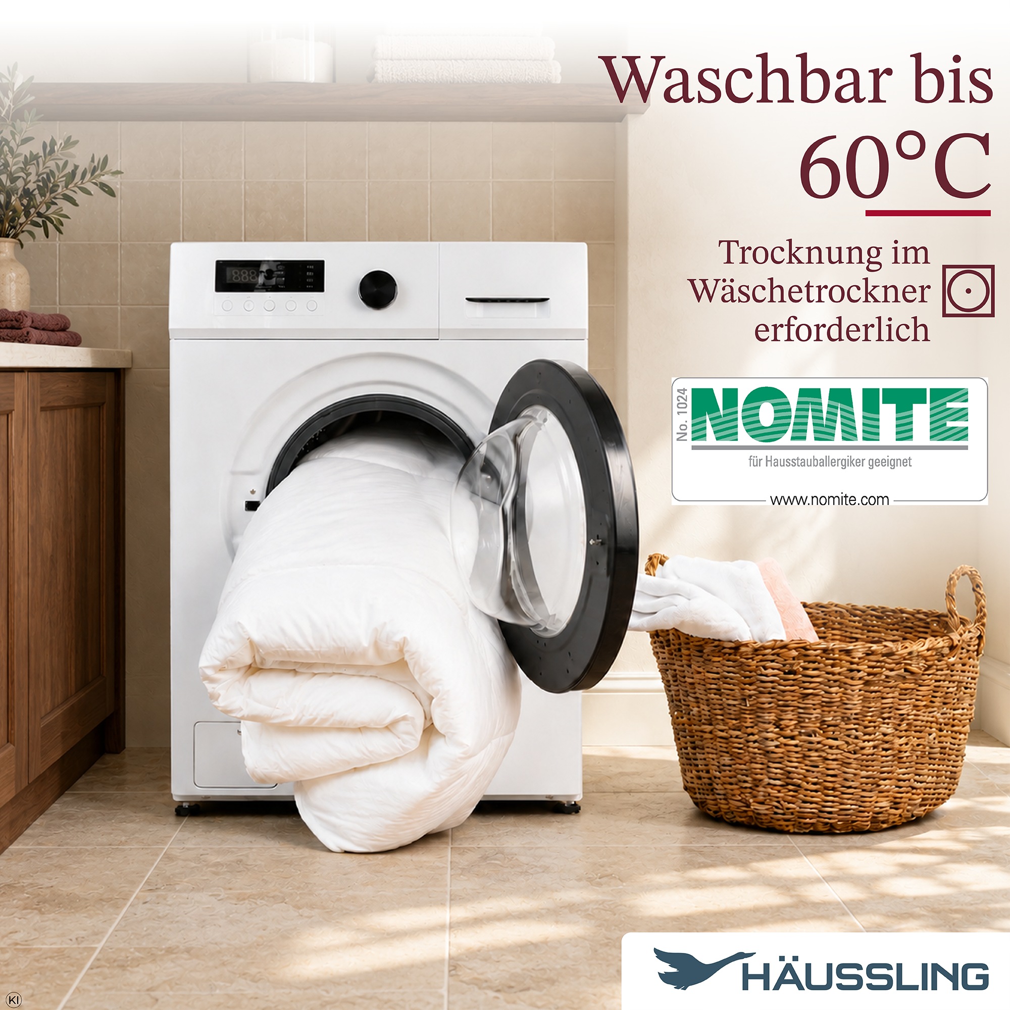 Haeussling Daunenbettdecke + Kopfkissen »Swiss Royal« Bettdecken-Set mit Kopfkissen, 135x200 oder 155x220 cm, Sommer, Winter
