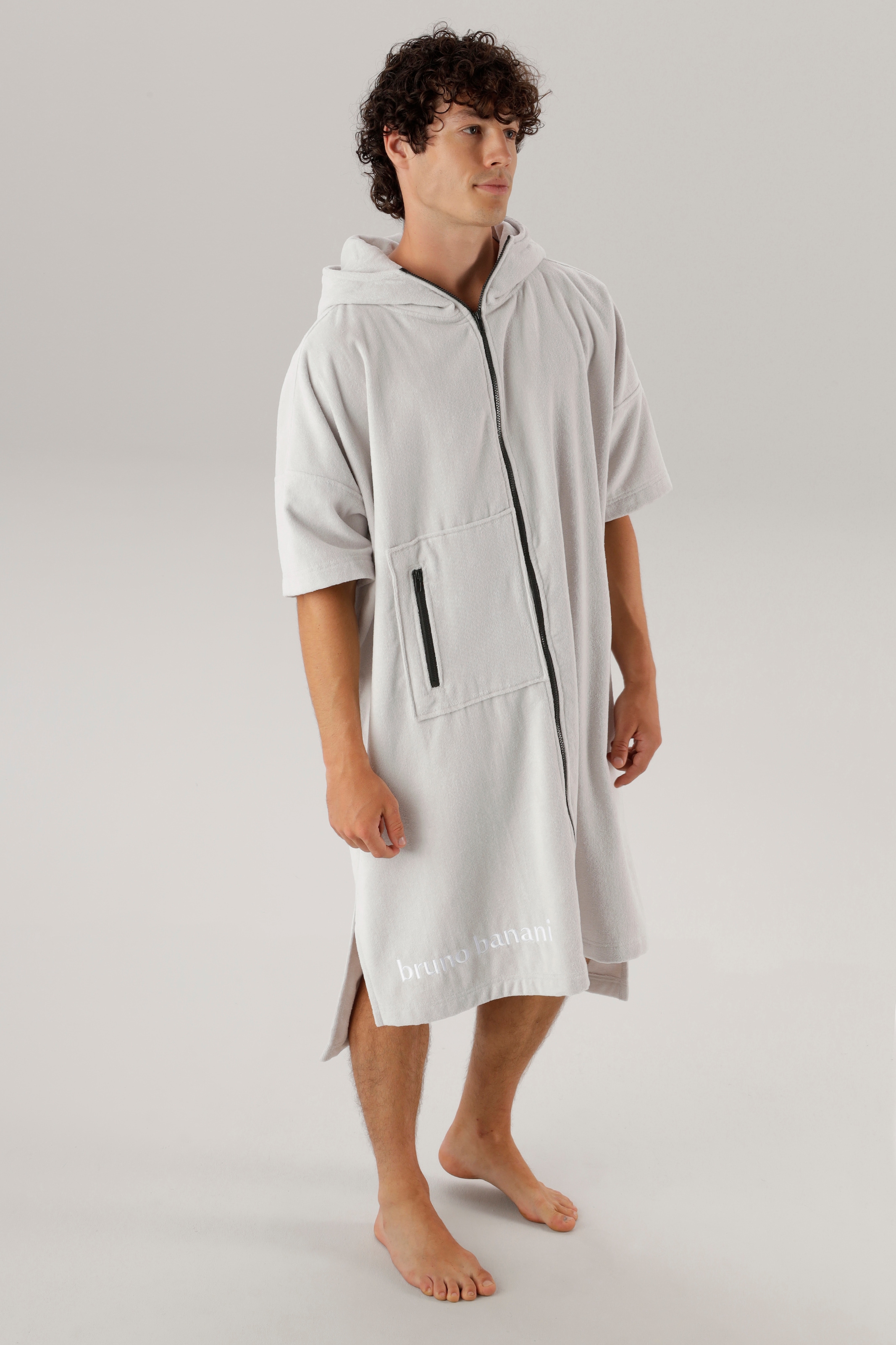 Bruno Banani Badeponcho »Daniel, ideal für Sauna, Spa & im Urlaub, Damen & Herren« 1 Stk. Surfponcho, 100% Baumwolle, Frottee, Strand, Sport