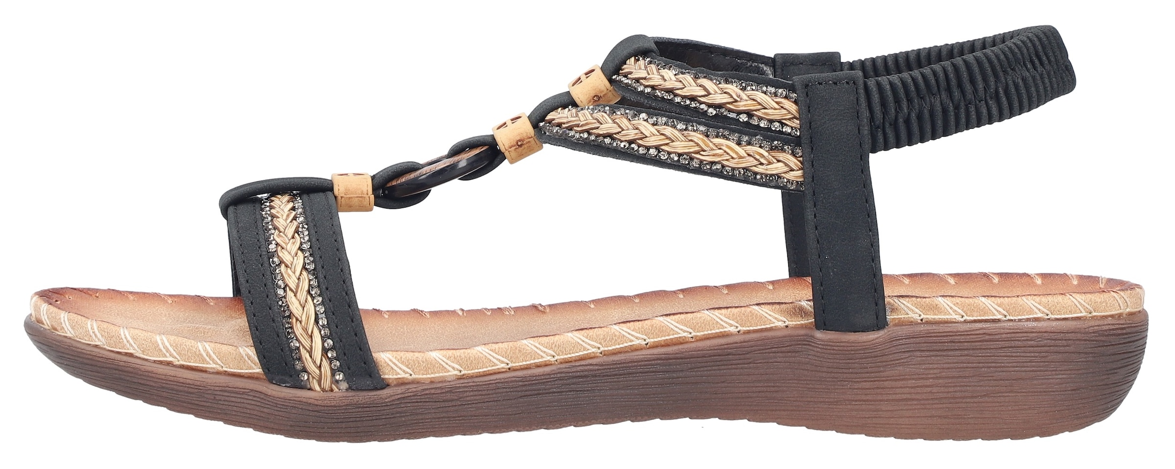 Rieker Sandale  Sommerschuh, Urlaubsschuh, Schlupfsandale mit Gummizug