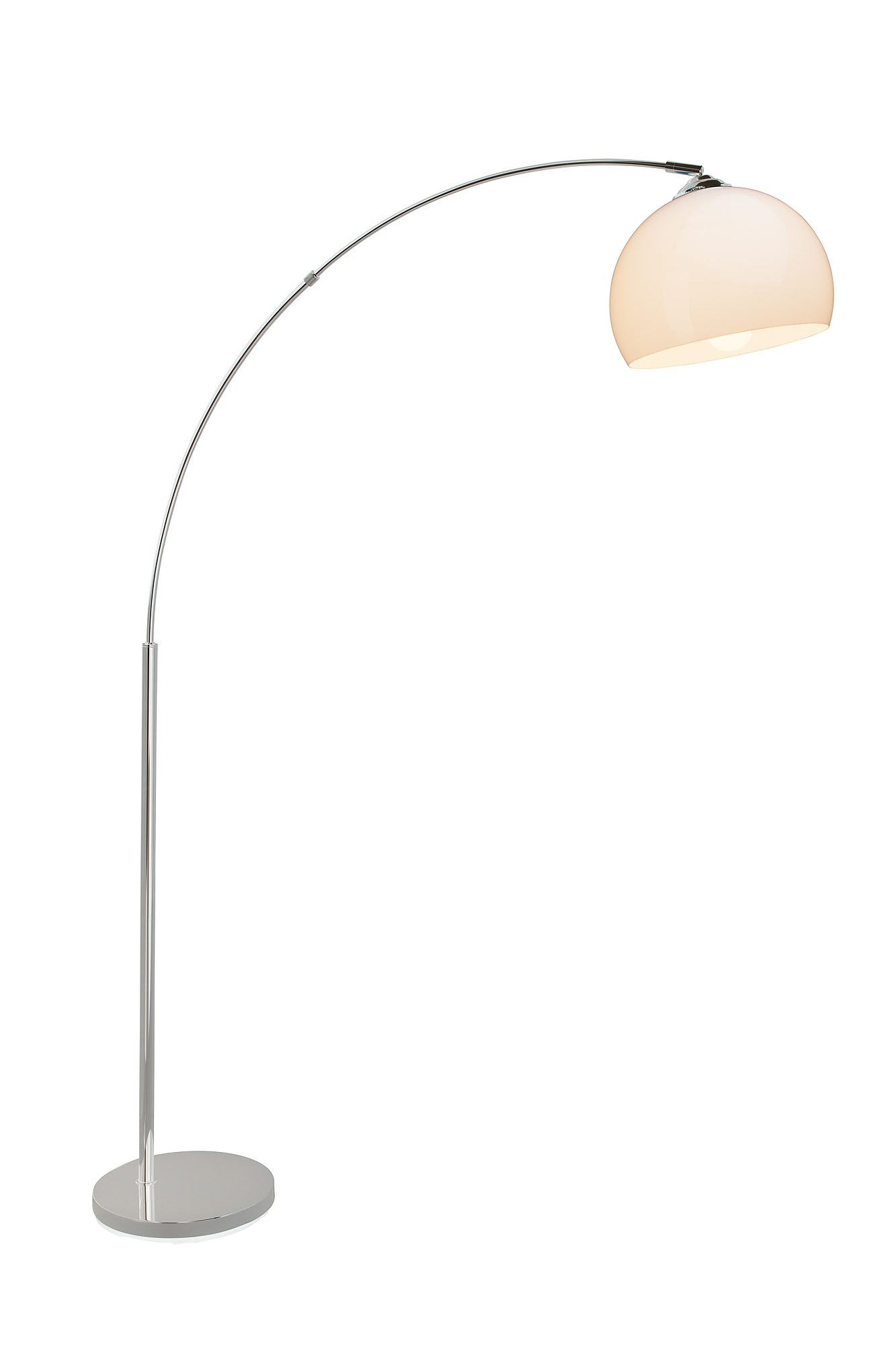 Brilliant Bogenlampe »Vessa«, 1 flammig-flammig, 166 cm Höhe, 122 cm  Ausladung, E27, Metall/Kunststoff, chrom/weiß online bei OTTO