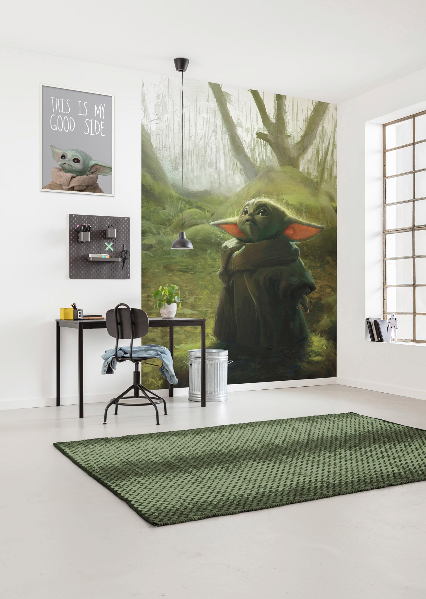Komar Vliestapete »Digitaldruck Vlies - Mandalorian Grogu Acrylic - Größe 200 x 280 cm«, bedruckt, Kinderzimmer
