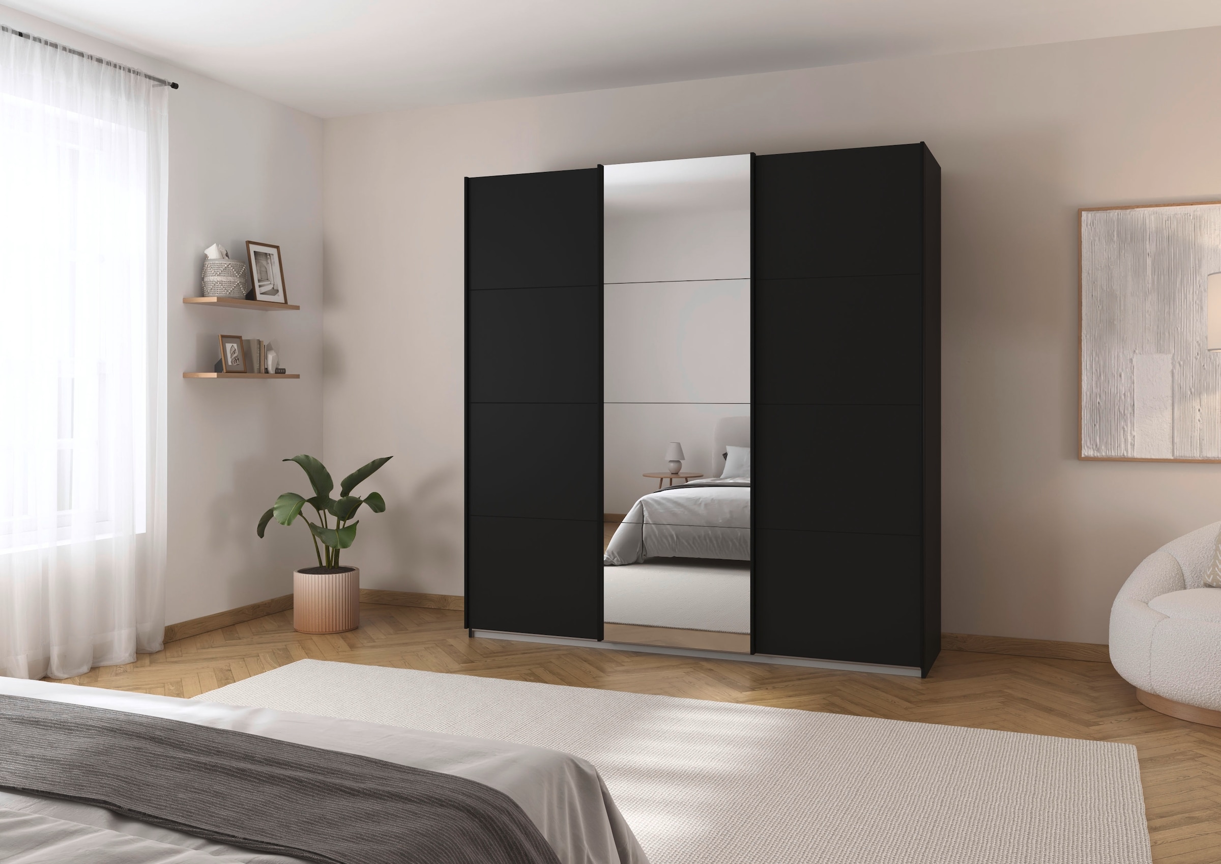 rauch Schwebetürenschrank »Kleiderschrank Schrank Garderobe Ankleide TOPSELLER OTELI« 3 Ausstattungen BASIC/CLASSIC/PREMIUM (inkl. SOFT-CLOSE-FUNKTION),  Breiten 203/271/315/360 cm Höhen 210/229 cm MADE IN GERMANY