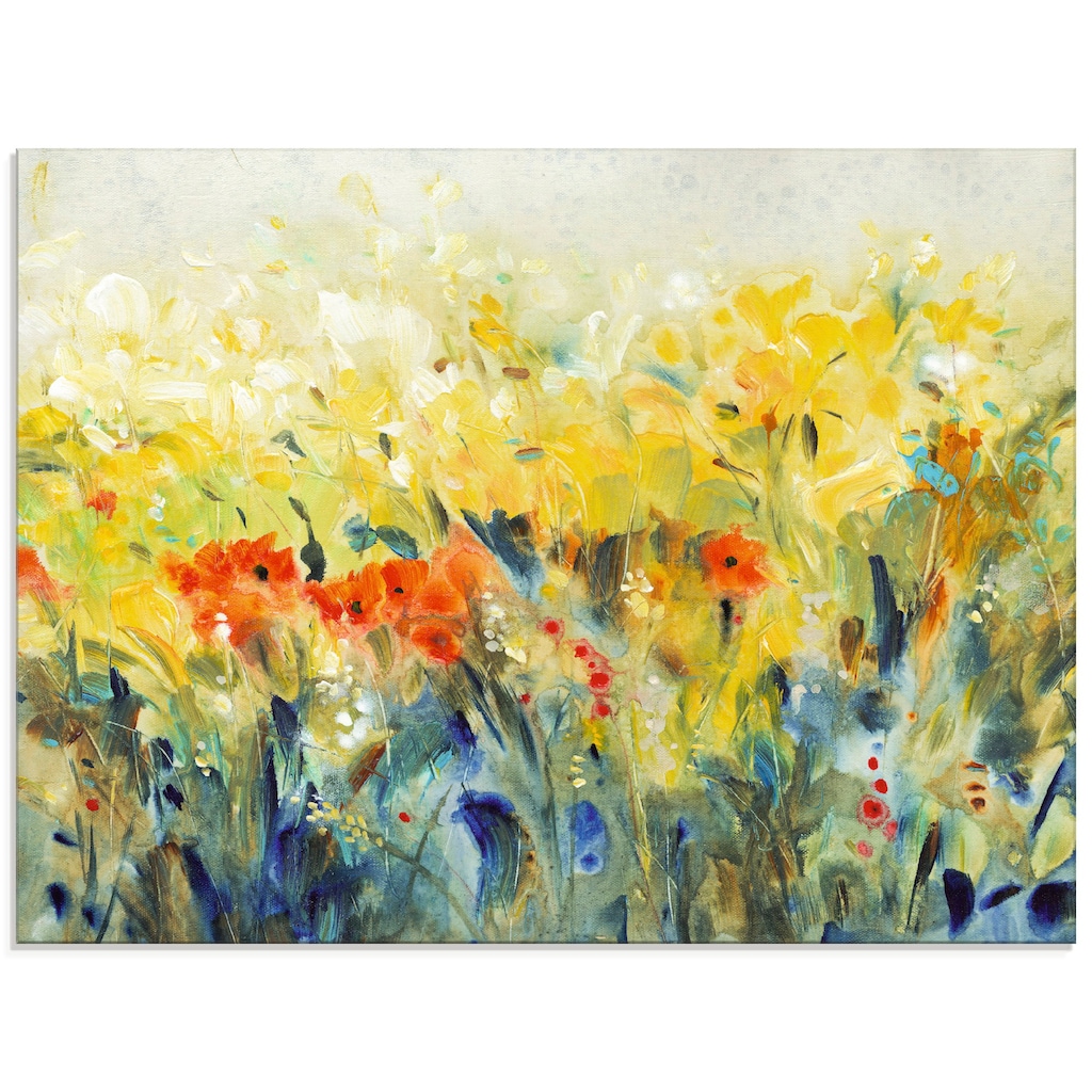 Artland Glasbild »Schwingende Blumen II«, Blumenwiese, (1 St.)