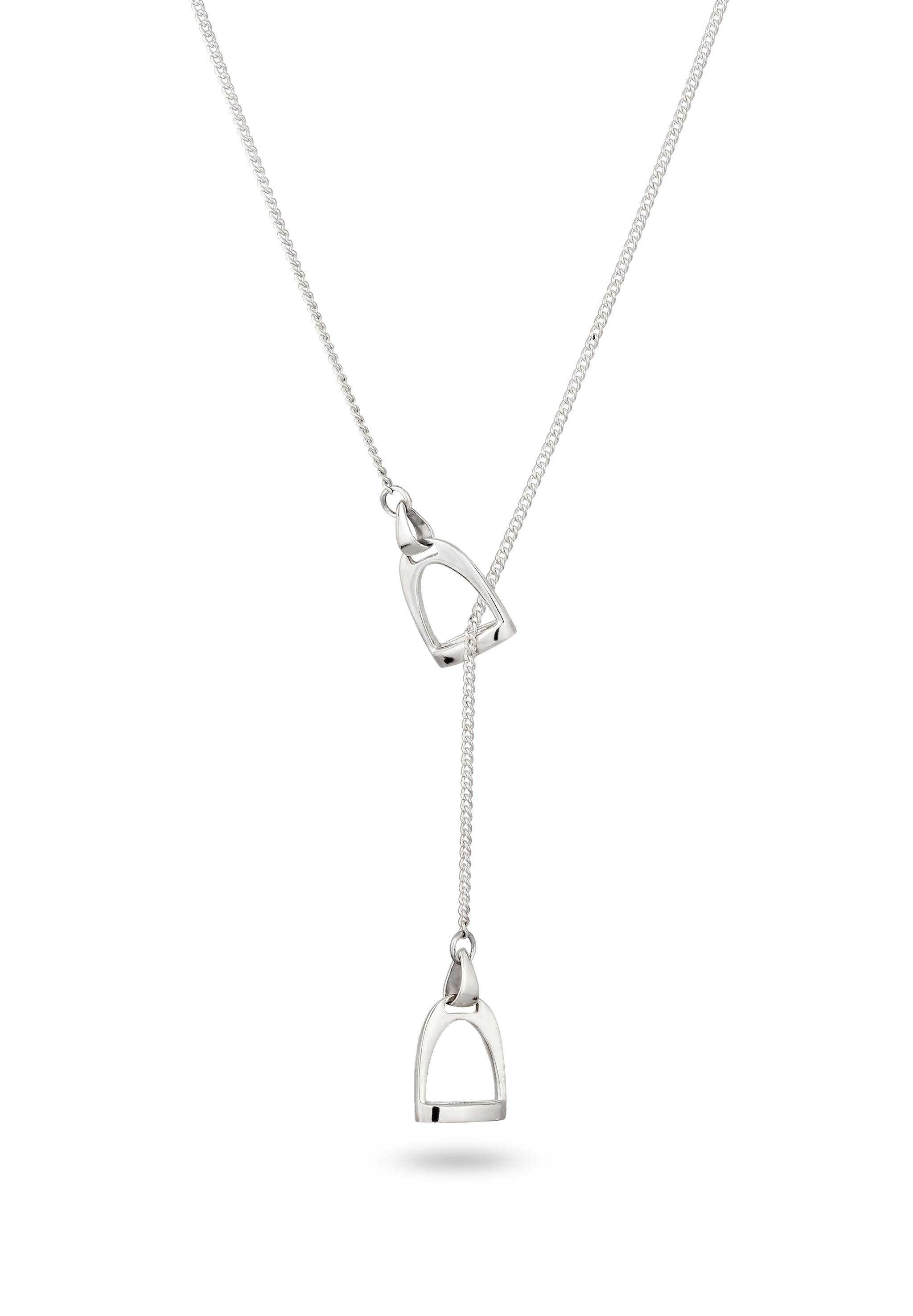 Kuzzoi Lange Kette »Halskette Y-Kette Steigbügel Panzerkette 925 Sterling Silber«