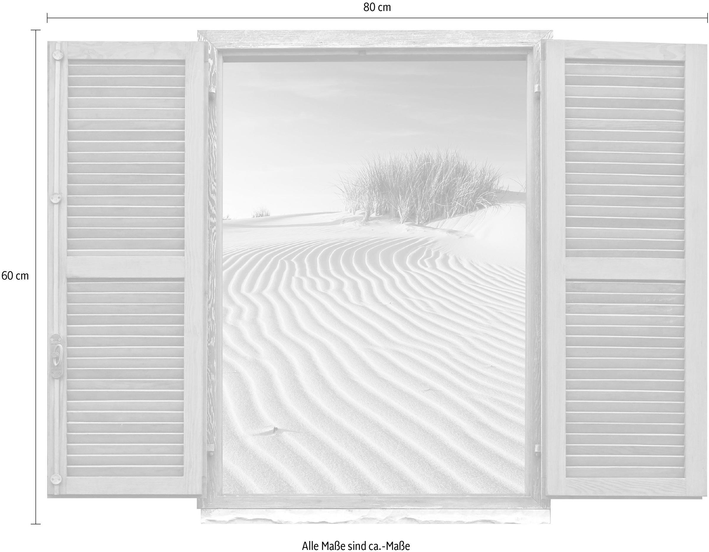 queence Wandtattoo »Strand«, (1 St.), Wandsticker, Wandbild, selbstklebend, 3D, Fenster