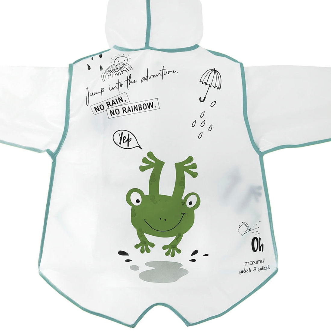 MAXIMO Regen- und Matschjacke, mit Kapuze, Kids Regenmantel mit Frosch-Print