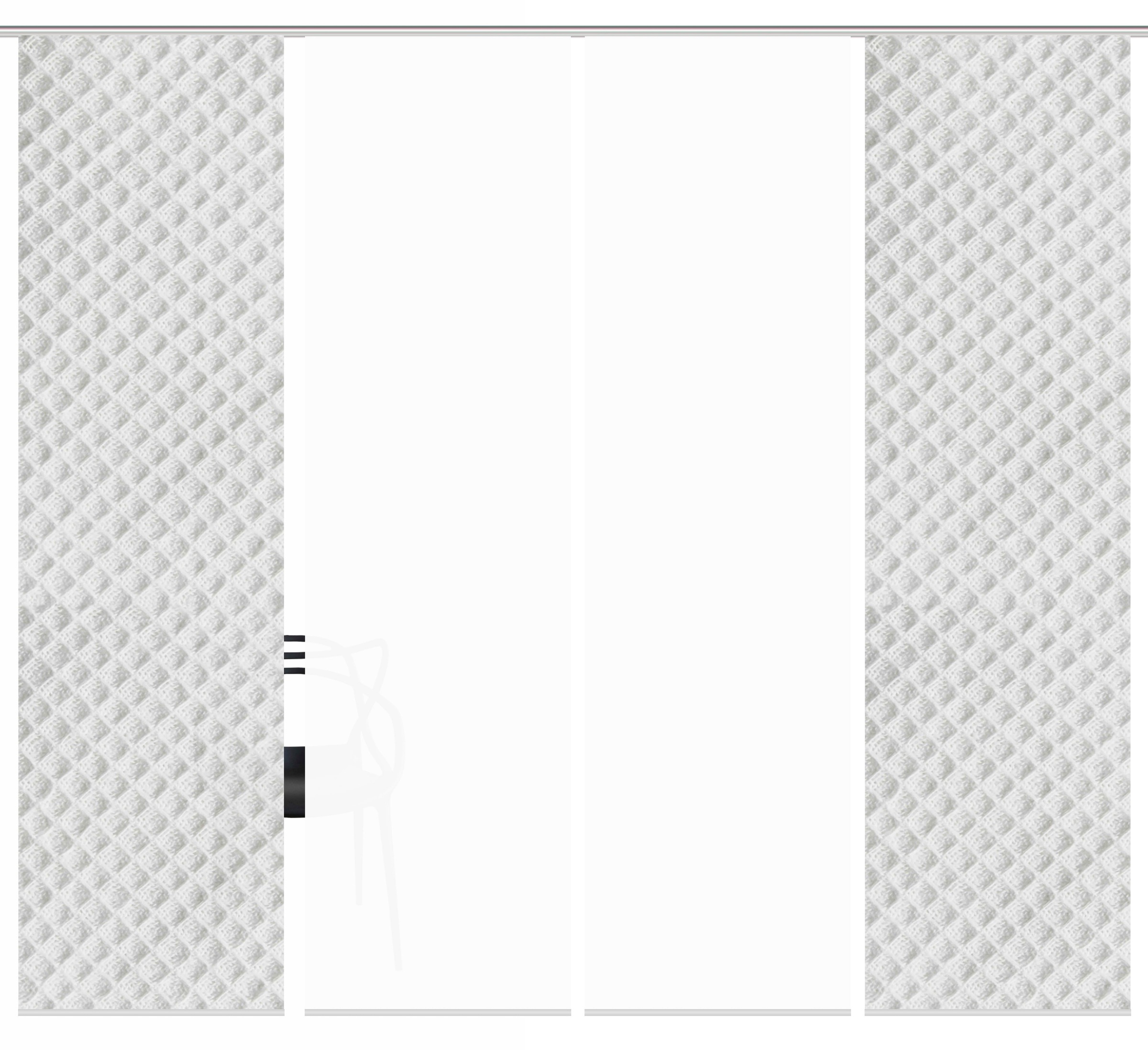 HOME WOHNIDEEN Schiebegardine »MARPENT 4er SET«, (4 St.), Schiebevorhang Digidruck 4er Set MARPENT
