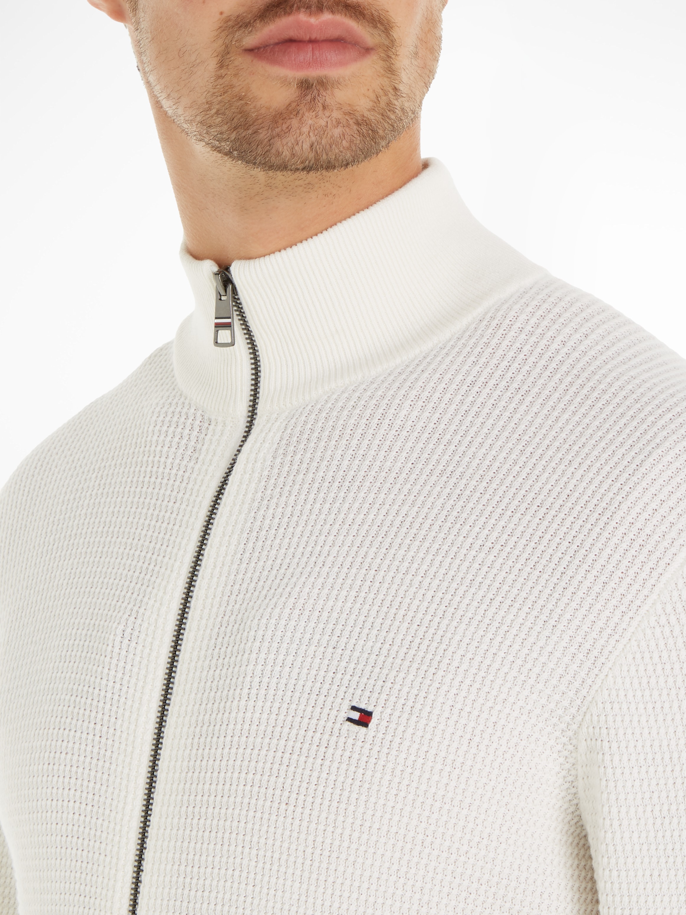 Tommy Hilfiger Cardigan »REFINED STRUCTURE ZIP THRU«, mit feiner Struktur