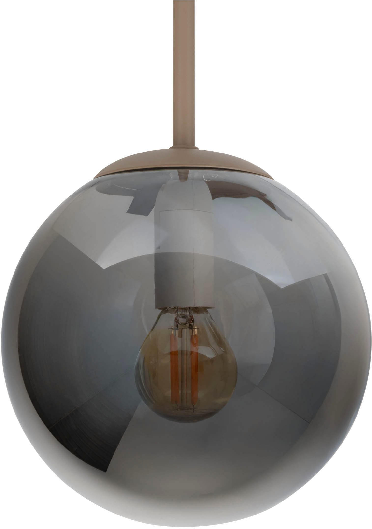 my home Pendelleuchte »Nymölla« E14 1 Stk. 5 Glaskugeln mit je 1x E14 exkl., Gestell eckig beige matt