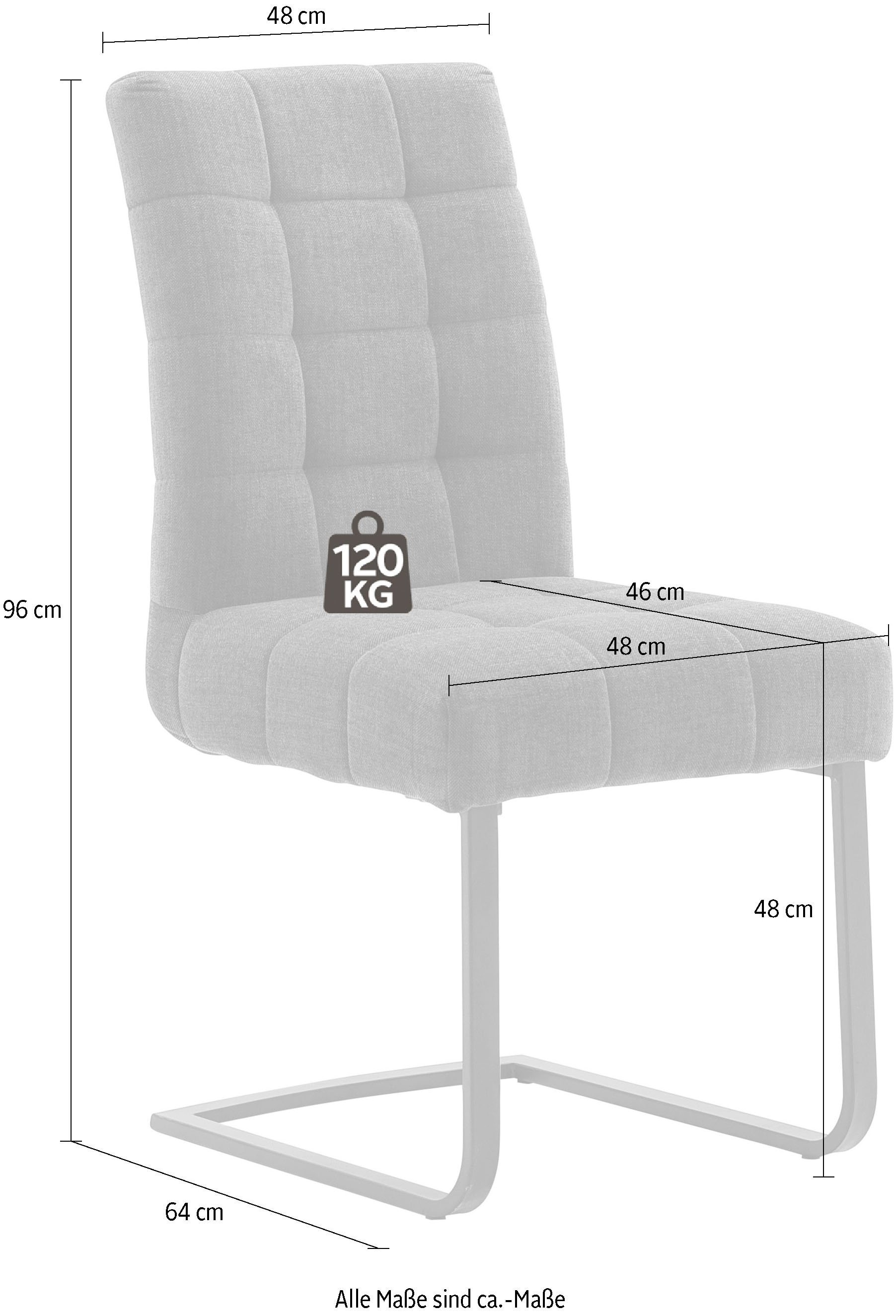 MCA furniture Freischwinger »Salta«, (Set), 2 St., Aqua Clean, (2er-Set), Gestell-Flachrohr, schwarz matt lackiert, Aqua Clean Bezug