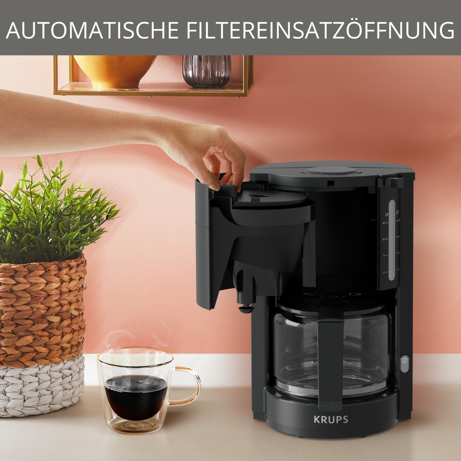 Krups Filterkaffeemaschine »F30908 Pro Aroma« 1,25 l Kaffeekanne mit Glaskanne, 1,25L Füllmenge, 10-15 Tassen, 1050W