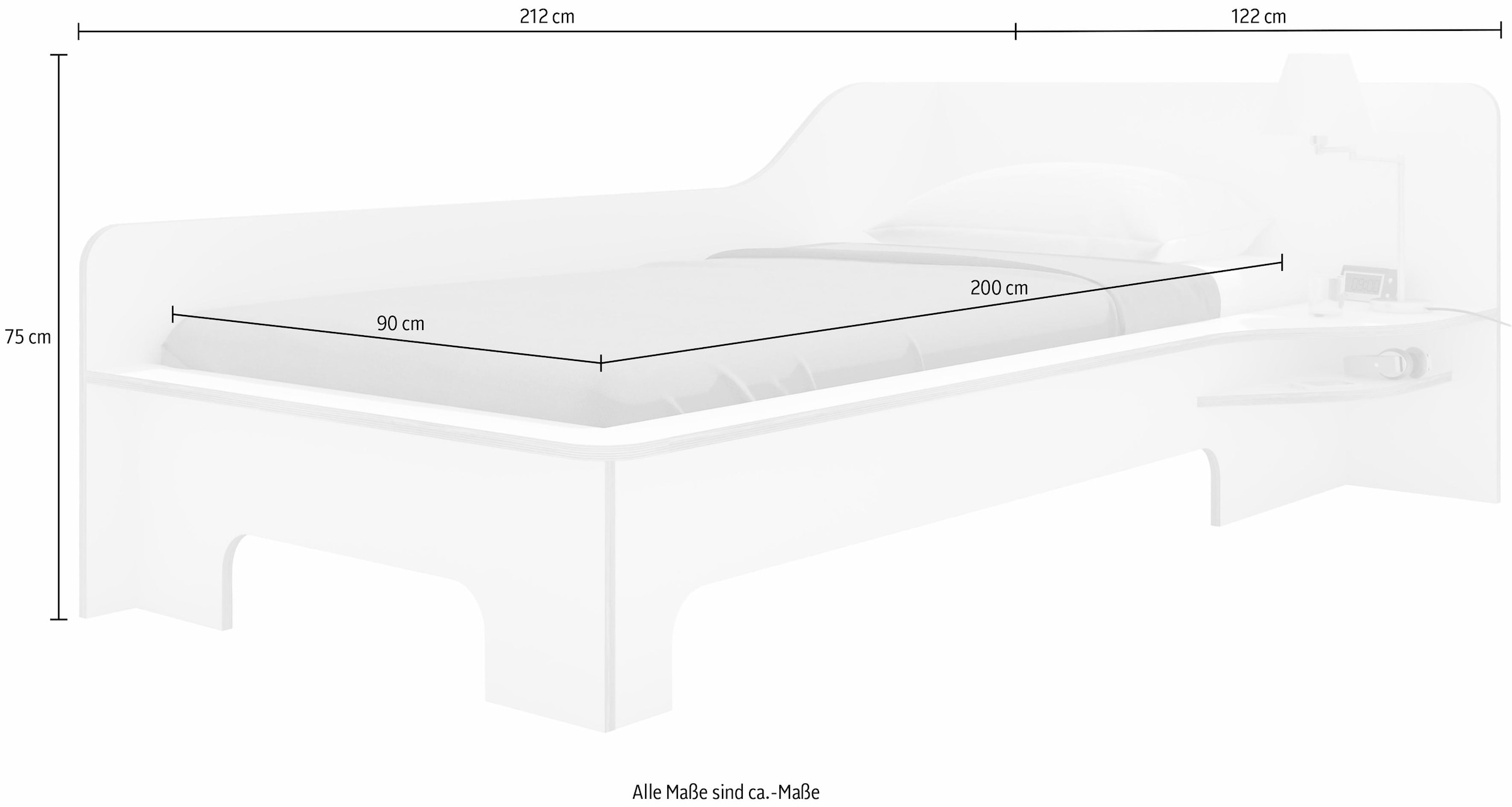 Müller SMALL LIVING Funktionsbett »PLANE«, aus Birkenschichtholz mit  geschwungenem Seitenteil kaufen im OTTO Online Shop