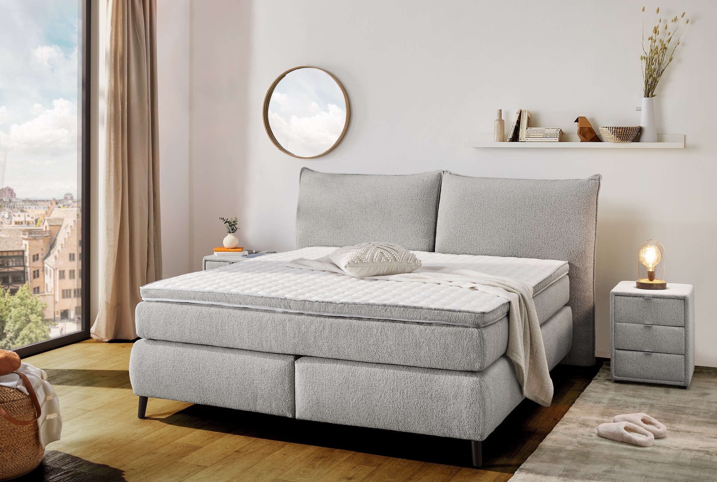 Jockenhöfer Gruppe Boxspringbett »Hacienda, Breite 180cm ,erhältlich in verschiedenen Farben« 7-Zonen-TTFK-Matratze, KS-Topper, verschiedene Härtegrade wählbar