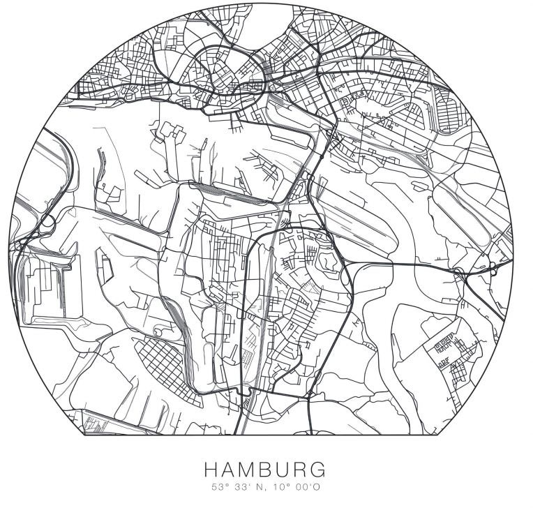entfernbar«, bei kaufen Wall-Art »Hamburg (1 Wandtattoo OTTO St.) Stadtplan