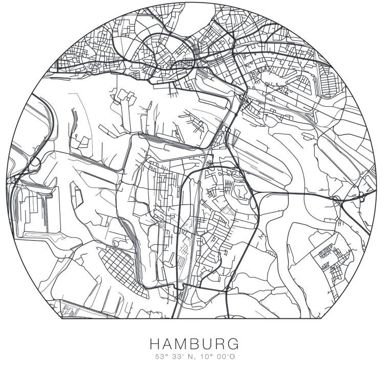 Wall-Art Wandtattoo »Hamburg Stadtplan entfernbar«, (1 St.)
