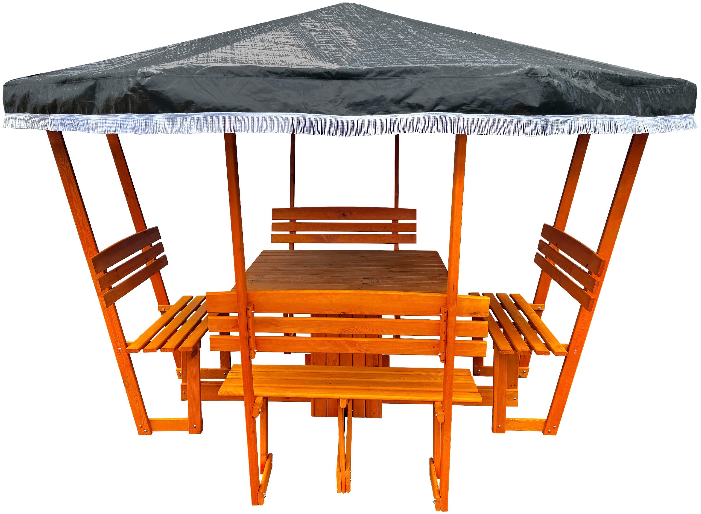 Promadino Holzpavillon »Rosenheim« BxT: 304x304 cm in grün, Größe B/H/T: 304 cm x 213 cm x 304 cm