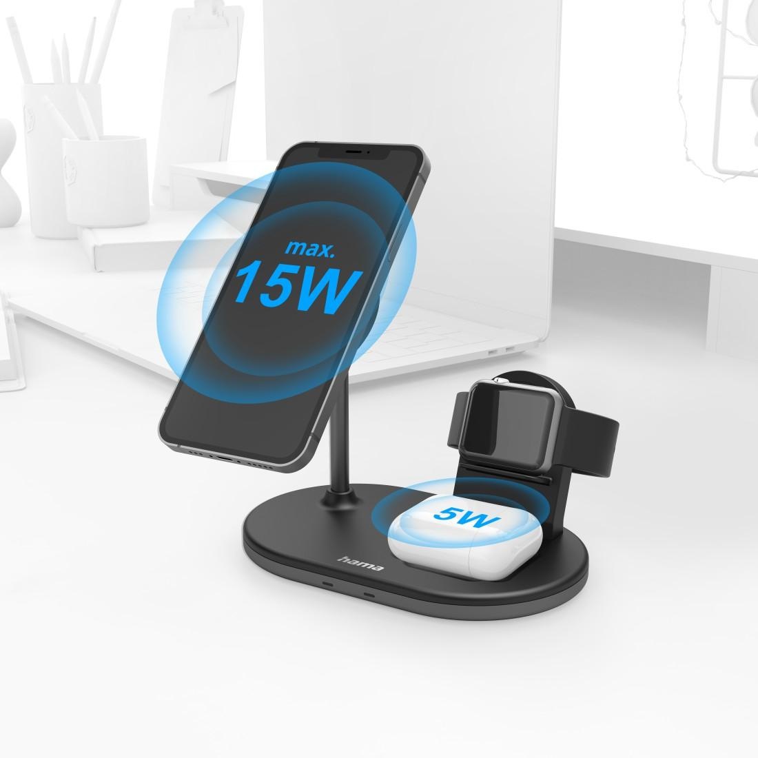 Hama Induktions-Ladegerät »3in1 Wireless Charger Ladestation für Apple  iPhone AirPod Apple Watch«, mit Pad, Fast-Charge-Technologie, Apple iPhone  12, 13, 14, 15-Modelle jetzt kaufen bei OTTO