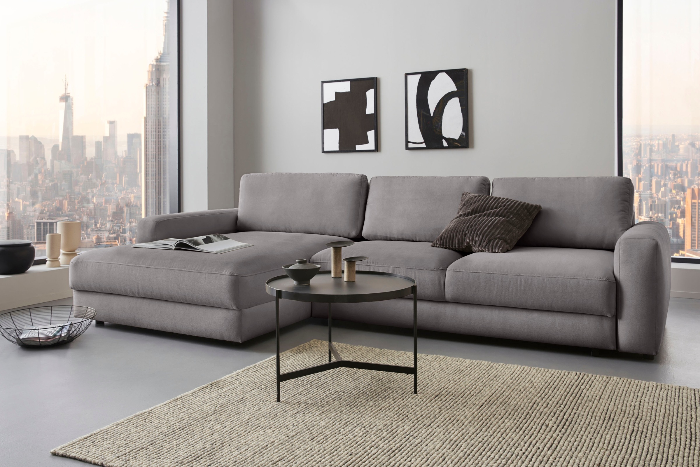 Places of Style Ecksofa »Bloomfield, bequem und elegant, OTTOs Choice, L-Form«, wahlweise mit Bettfunktion und Bettkasten