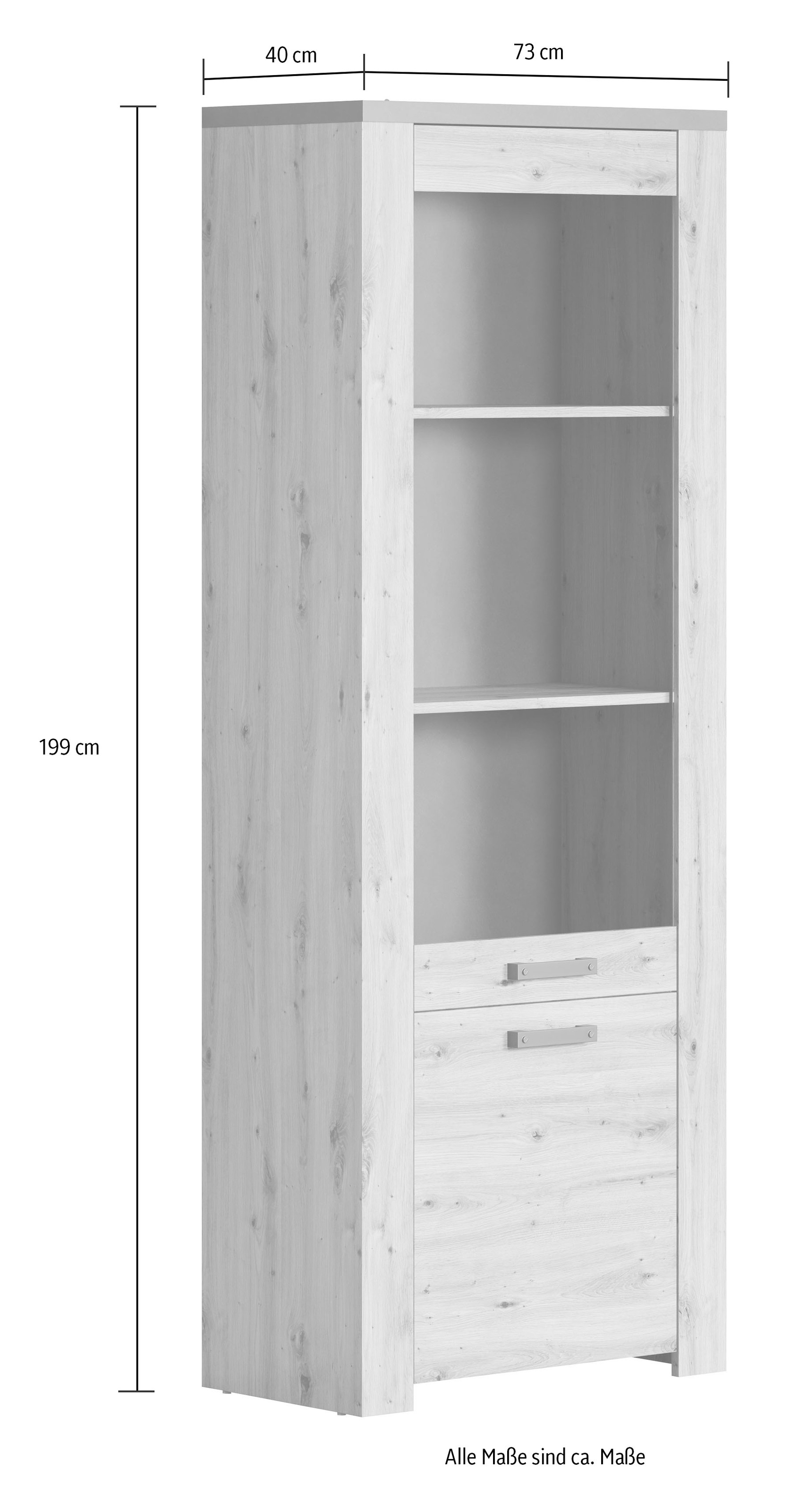Home affaire TV-Wand »Ambres«, (3 St.), Kleines, modernes TV-SET, Echtholzoptik, Breite ca. 268 cm, matt