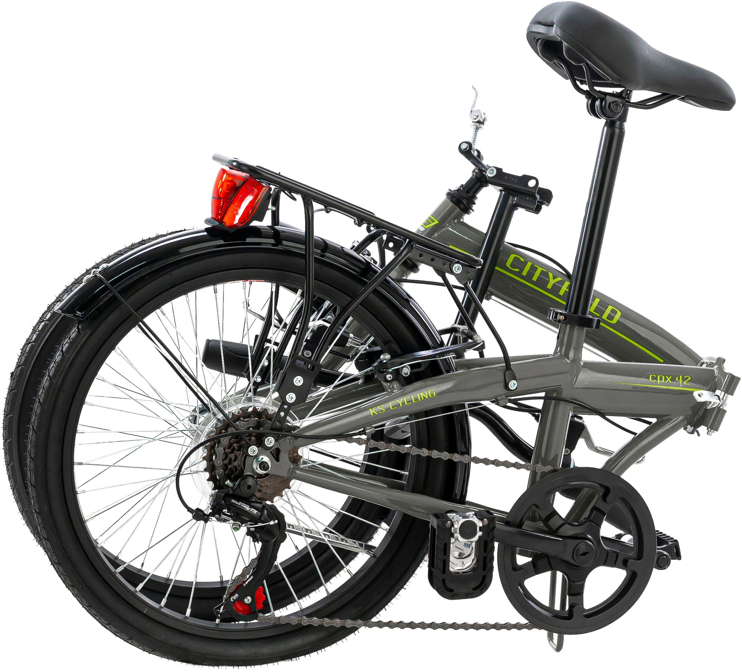 KS Cycling Faltrad »Cityfold«, 6 Gang, Shimano, Tourney Schaltwerk, Kettenschaltung, für Damen und Herren, Kettenschaltung