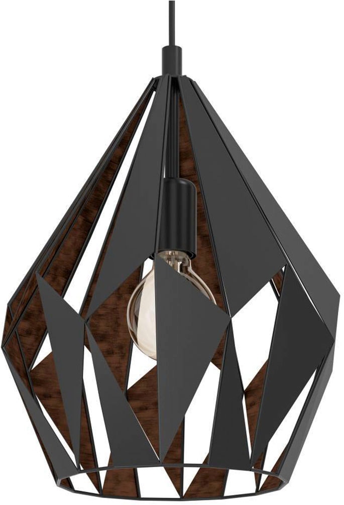 EGLO Pendelleuchte »CARLTON 1« E27 Vintage Pendellampe, 1 flammig, Drahtgeflecht, Industrial, 110x31cm