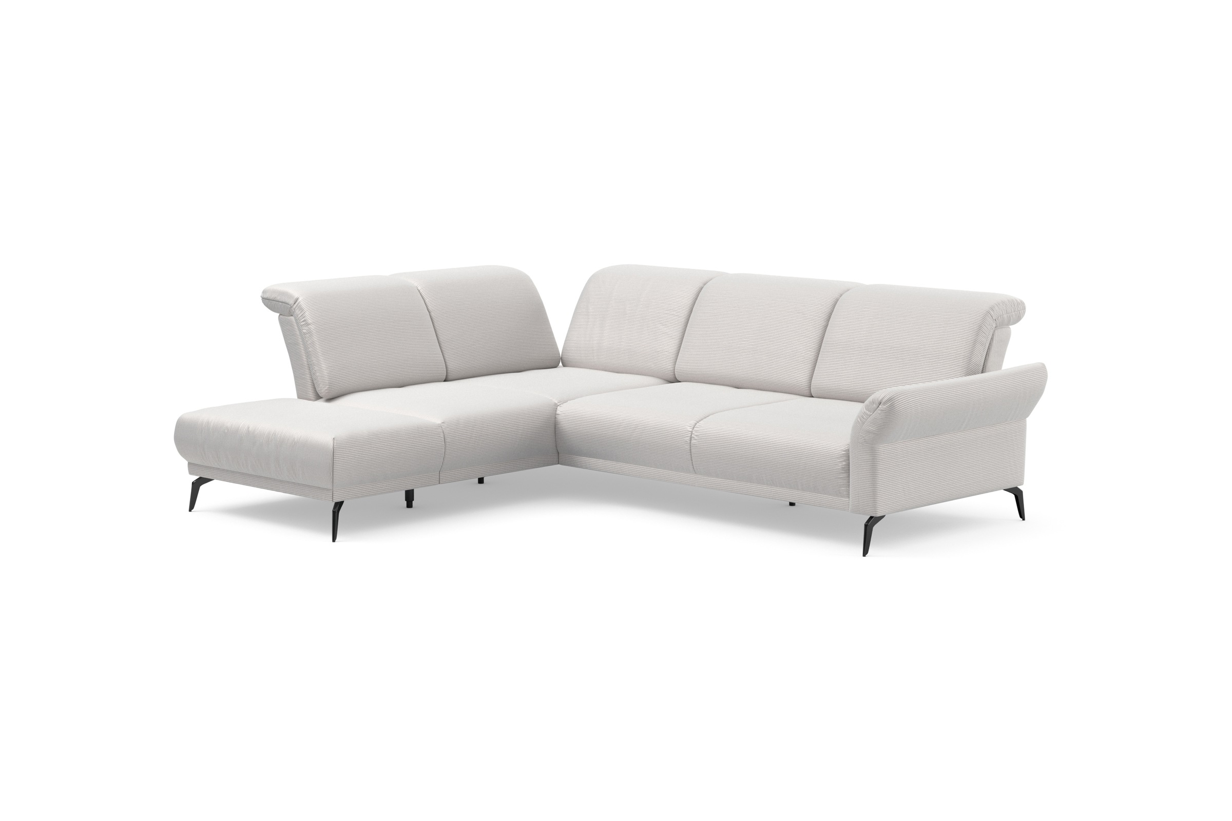 INOSIGN Ecksofa »Coco L-Form«, Sitztiefen-, Arm- und Kopfteilverstellung, Cord-Bezug, Fußhöhe 15 cm