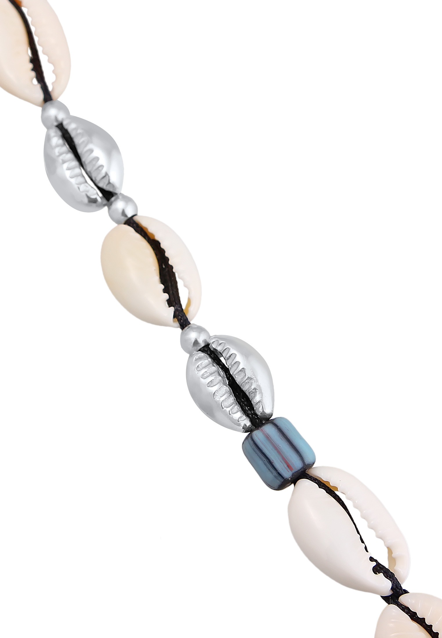 Elli Choker »Halskette Kauri Muschel Glas Beads Surfer Style 925 Silber«