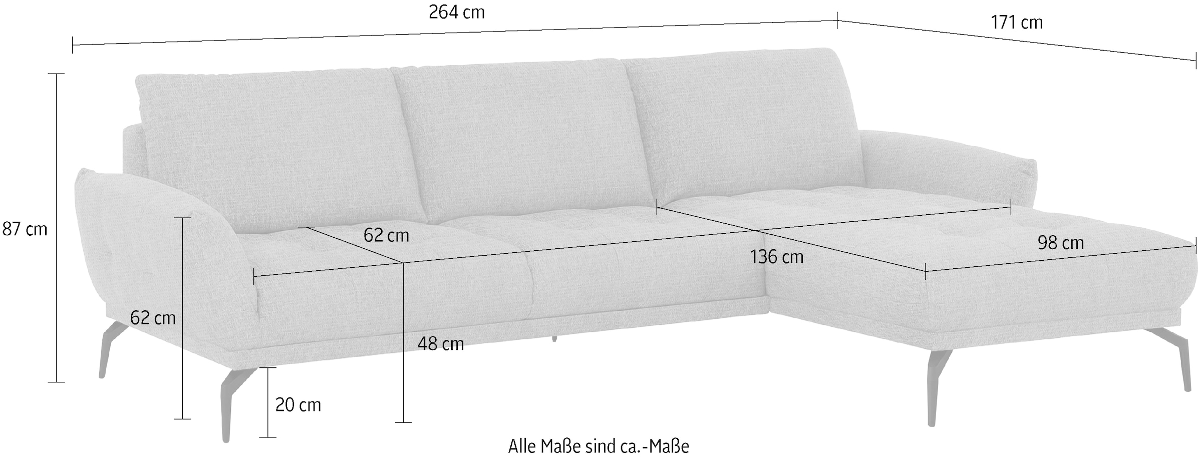 exxpo - sofa fashion Ecksofa »NICEA erstklassiger Sitzkomfort«, In hochwertiger Verarbeitung und ergonomische Sitzposition