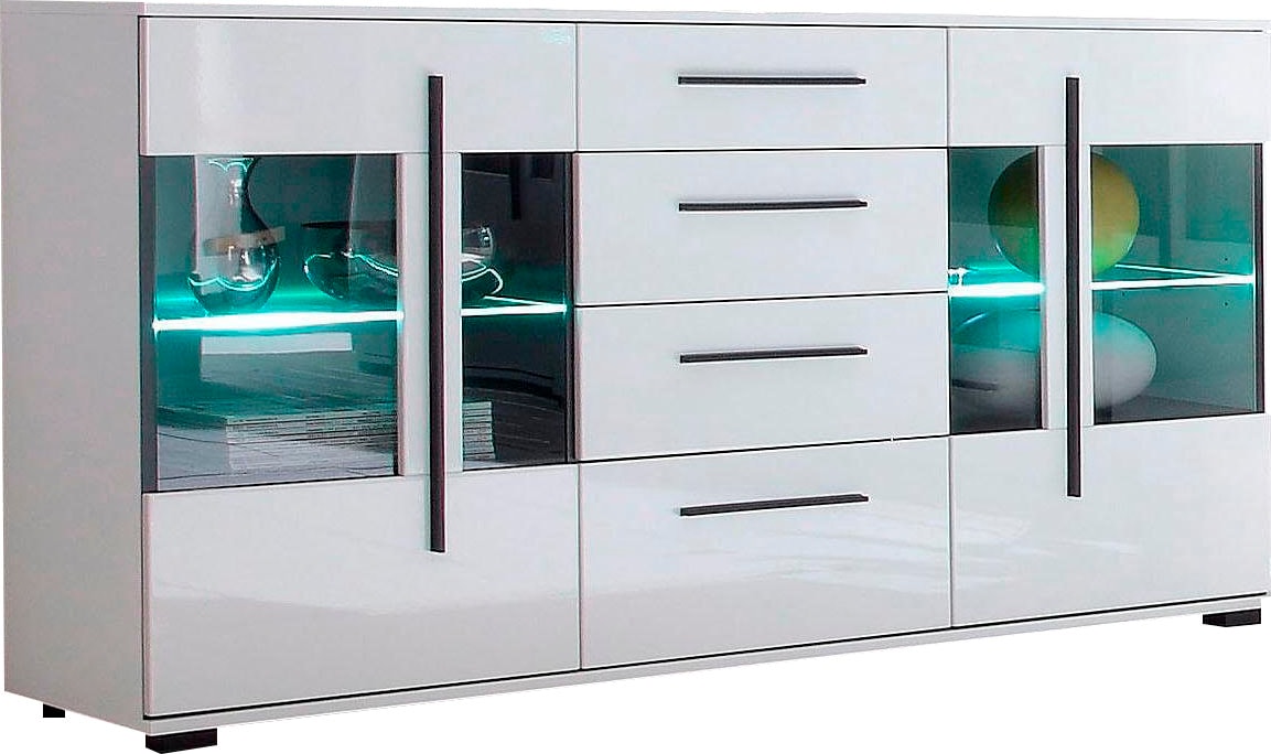 INOSIGN Sideboard »Cantara, moderner Schrank, Kommode in Eiche Evoke oder weiß«, schwarze Stangengriffe, ausreichend Stauraum, vielseitig einsetzbar