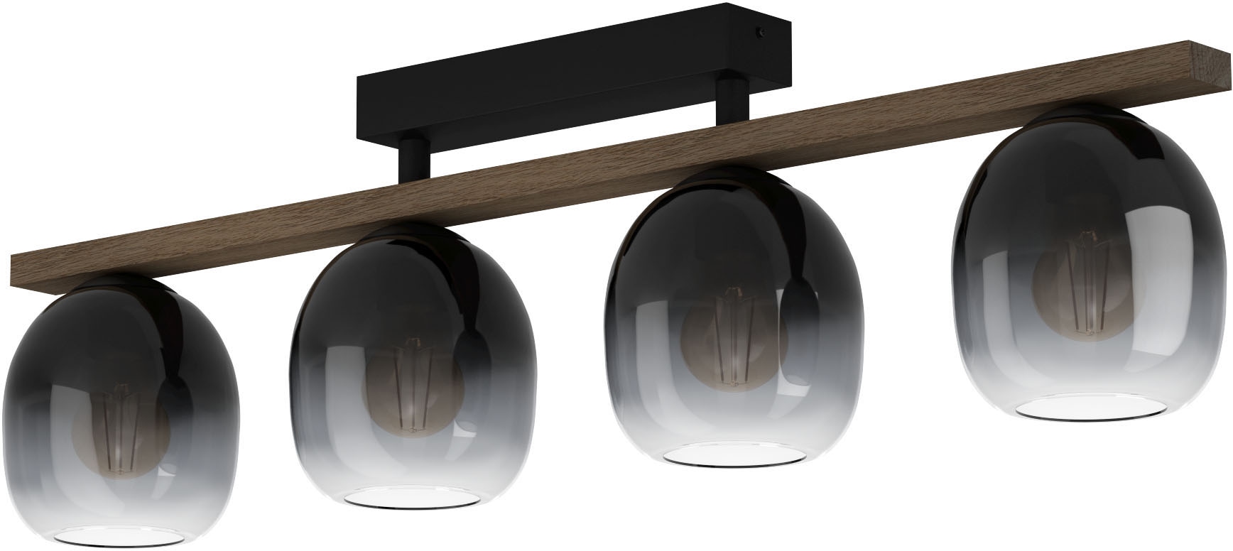 EGLO LED-Deckenleuchte »MARINELLO 1« in schwarz und braun aus Alu, Stahl,  Holz / inkl. LED fest integriert - 4 x 5,3 Watt kaufen bei OTTO