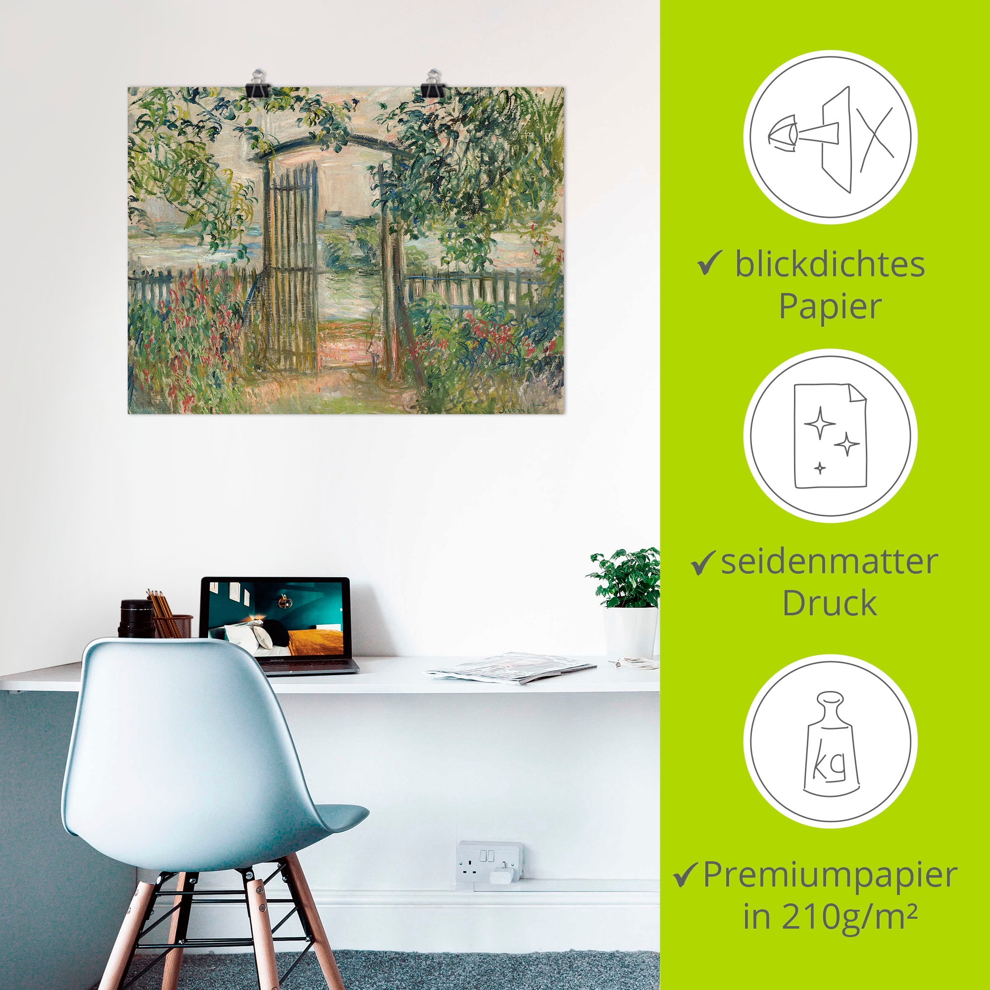 Artland Poster »Das Gartentor in Vetheuil« Garten 1 Stk. tlg. ohne Rahmen