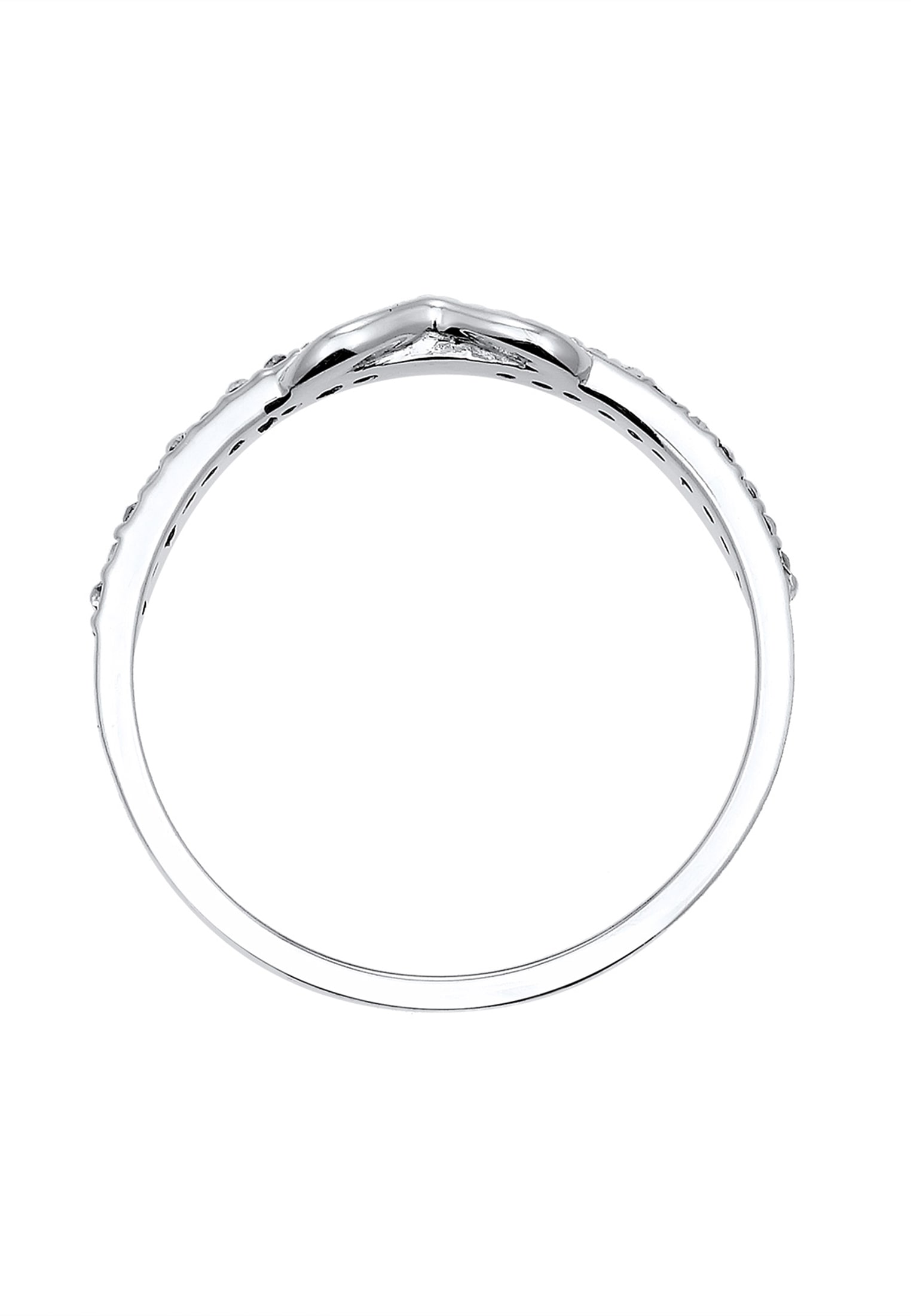 Elli Silberring »Ring Infinity Glas Kristalle Weiß 925 Sterling Silber«