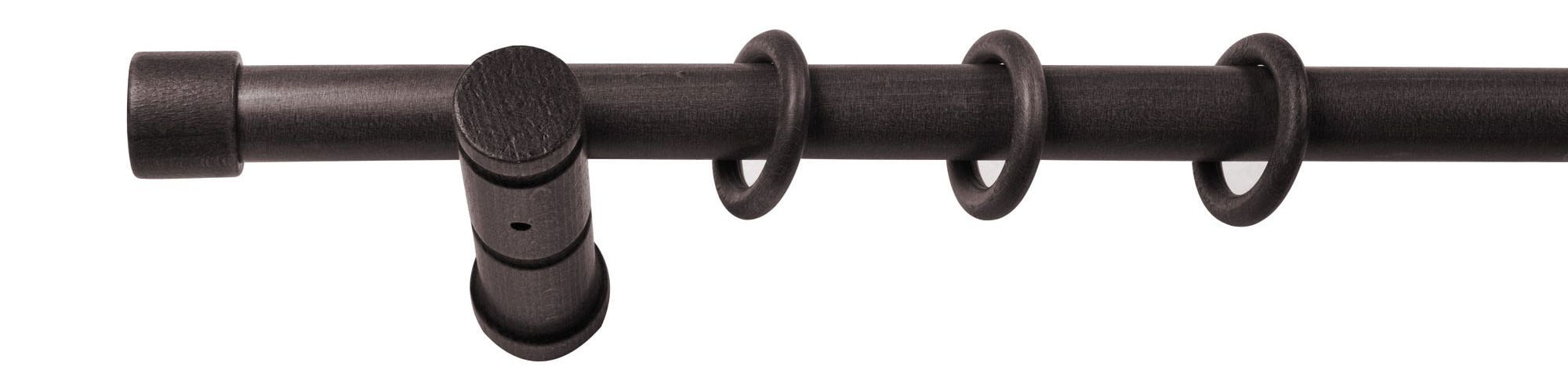 SN DECO GROUP Gardinenstange »Cafiro« 1 läufig-läufig Fixmaß 28 mm, Holz, verschiedene Längen und Farben, Komplettset