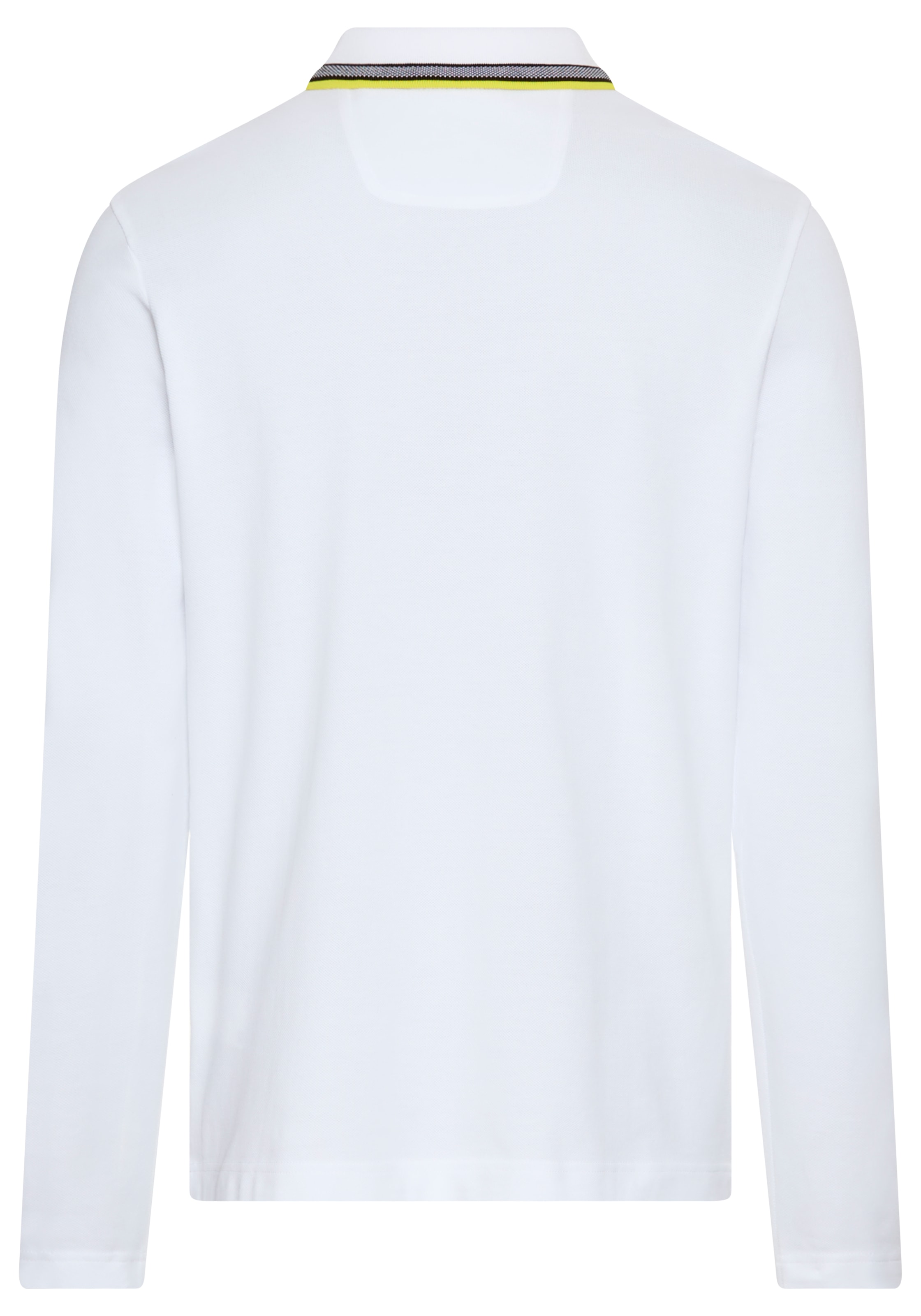 BOSS GREEN Langarm-Poloshirt »Plisy«, mit Streifen am Kragen