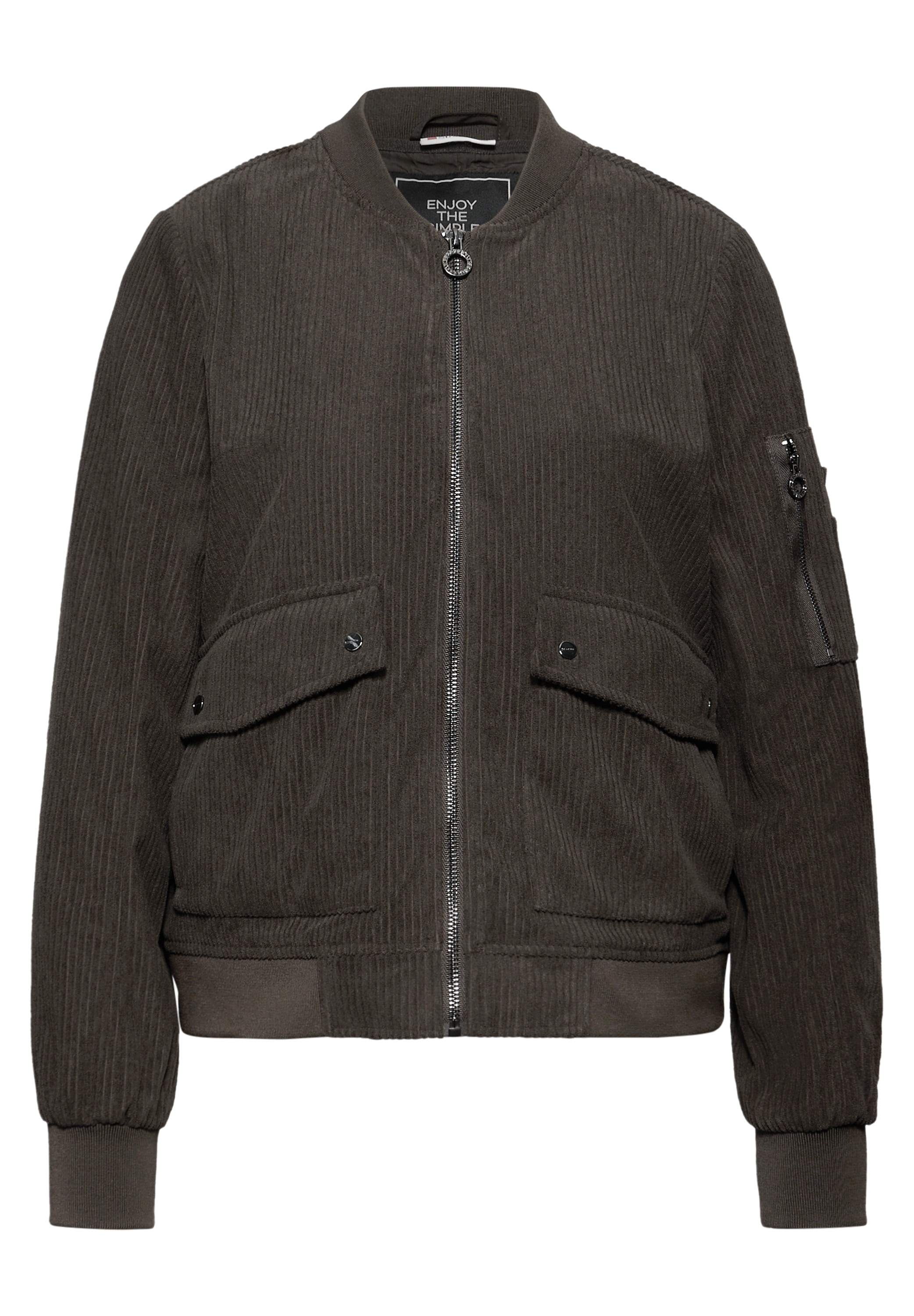 STREET ONE Blouson ohne Kapuze aus Cord und Langarm mit Bündchen und Zipperdetail