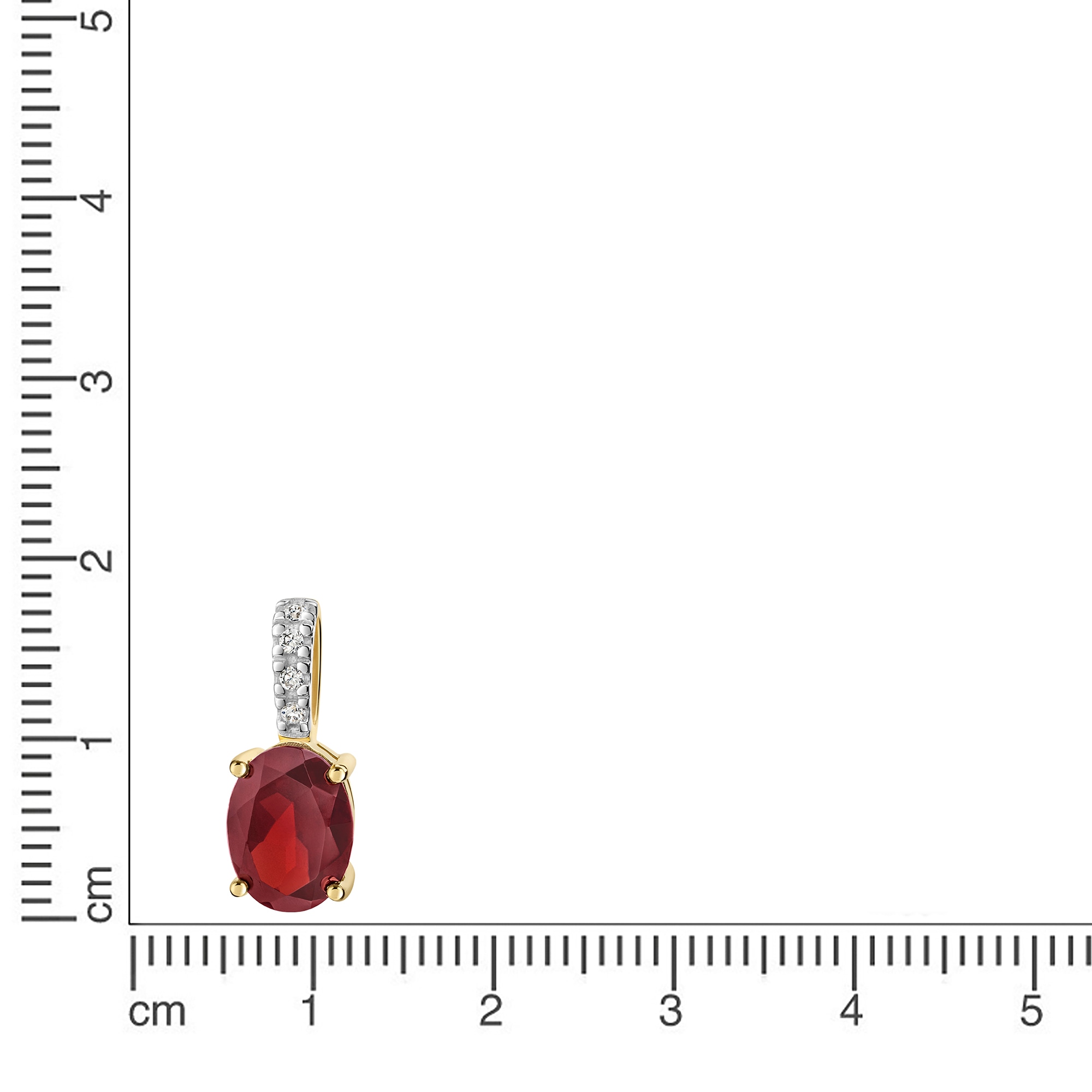 Firetti Kettenanhänger »Schmuck Geschenk Gold 333 Halsschmuck Anhänger ovale Form«  mit Granat, Zirkonia (synth.)
