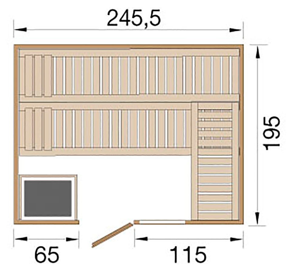 weka Sauna »Bergen« Set,  7,5 kW-Ofen mit digitaler Steuerung