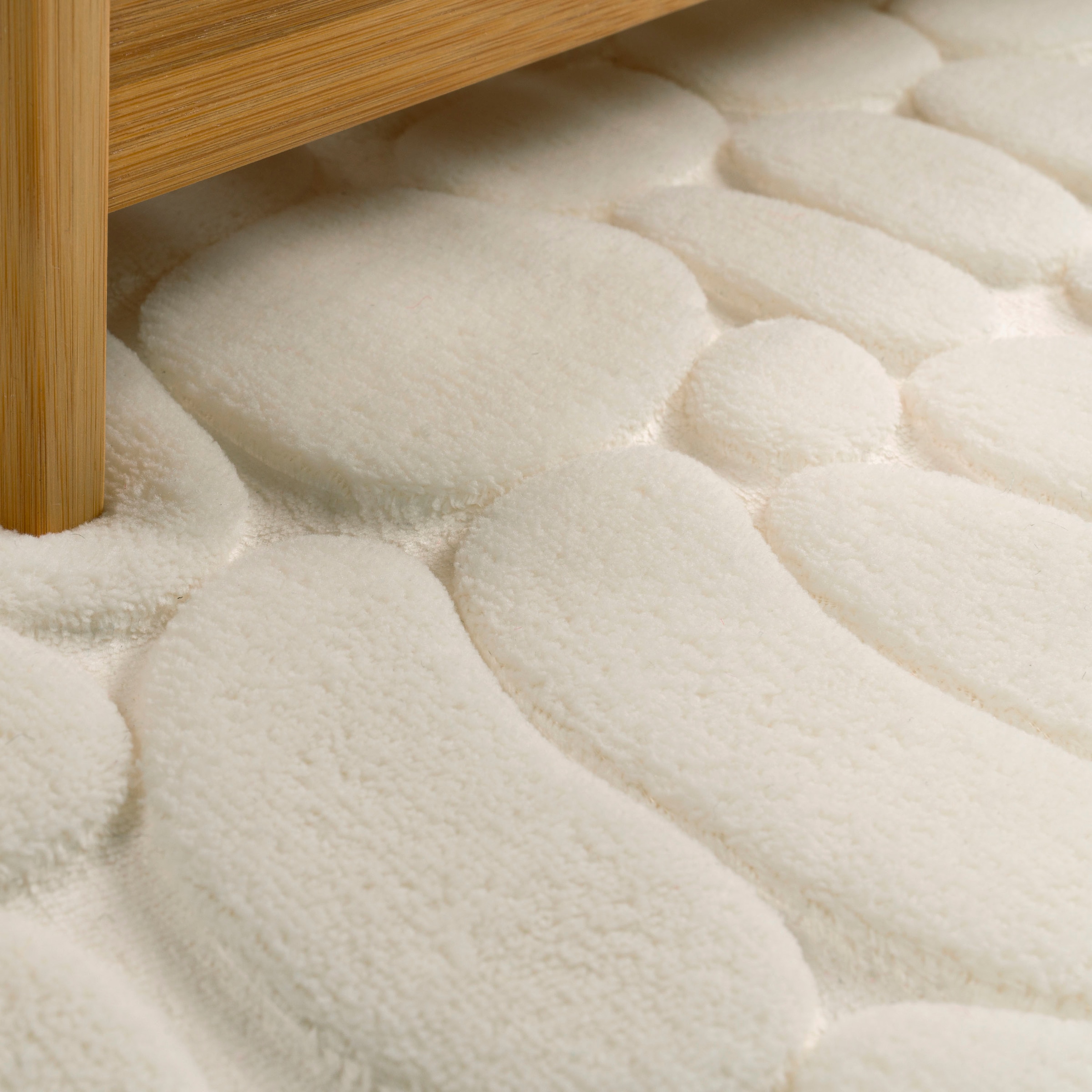 Paco Home Badematte »Corby 256«, Höhe 13 mm, fußbodenheizungsgeeignet, Badteppich, Uni Farben, Motiv Steine, Hoch-Tief Effekt