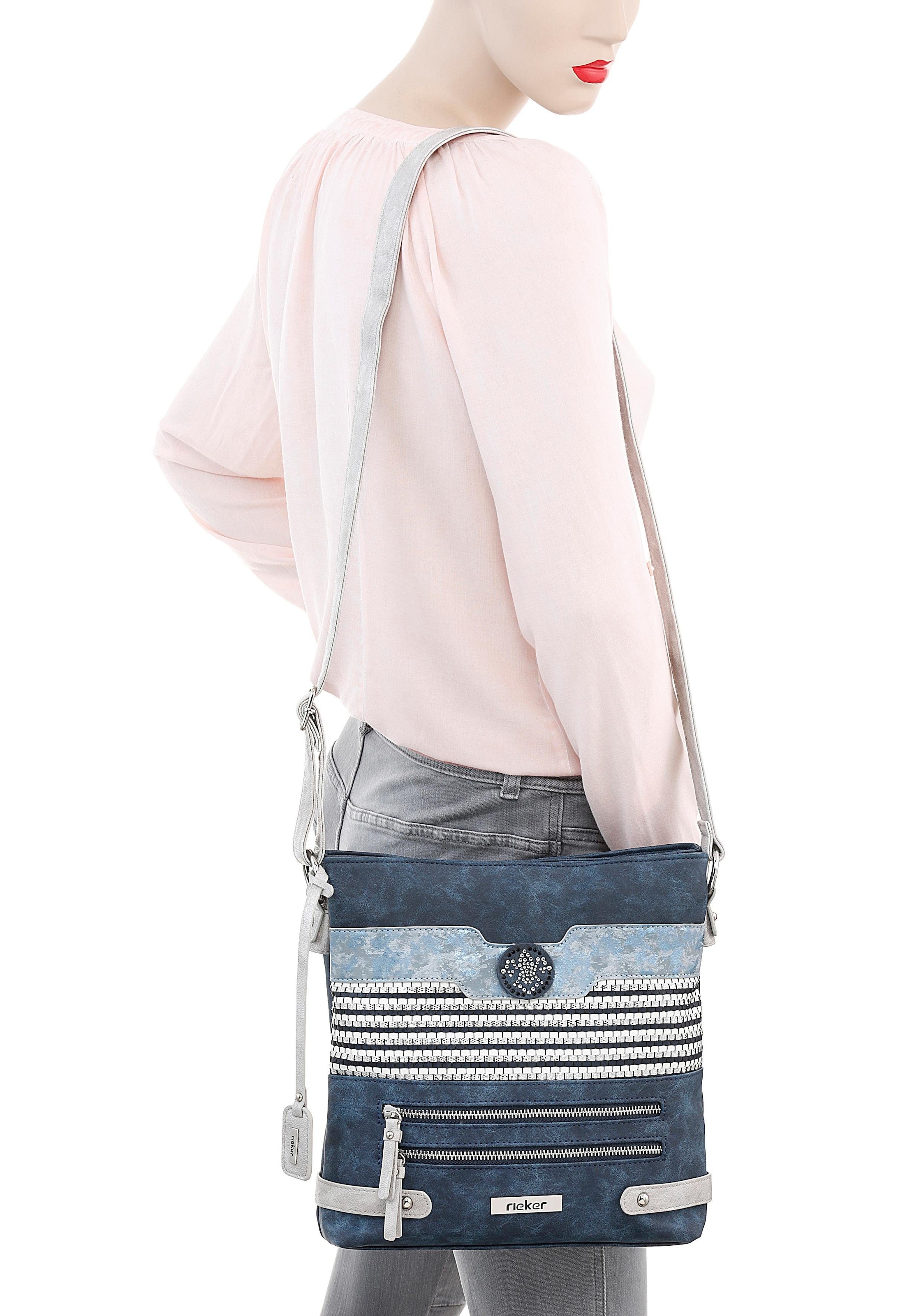 Rieker Umhängetasche , Schultertasche, Damen-Tasche mit praktischem Reißverschluss-Rückfach
