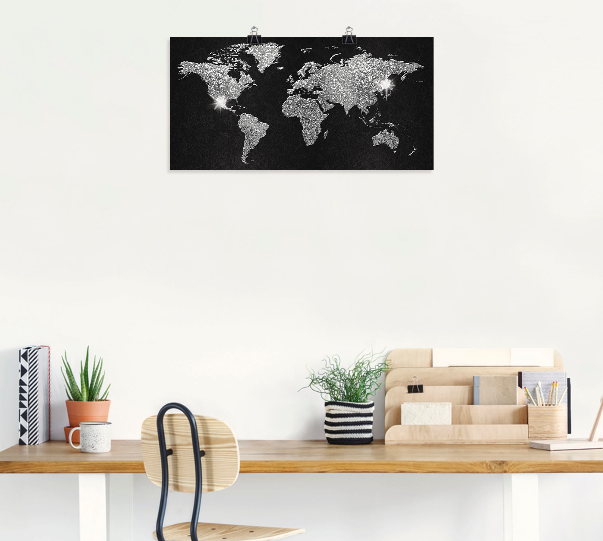 bei Artland St.) Glitzer«, Land- »Weltkarte & kaufen Wandbild Weltkarten, OTTO online (1