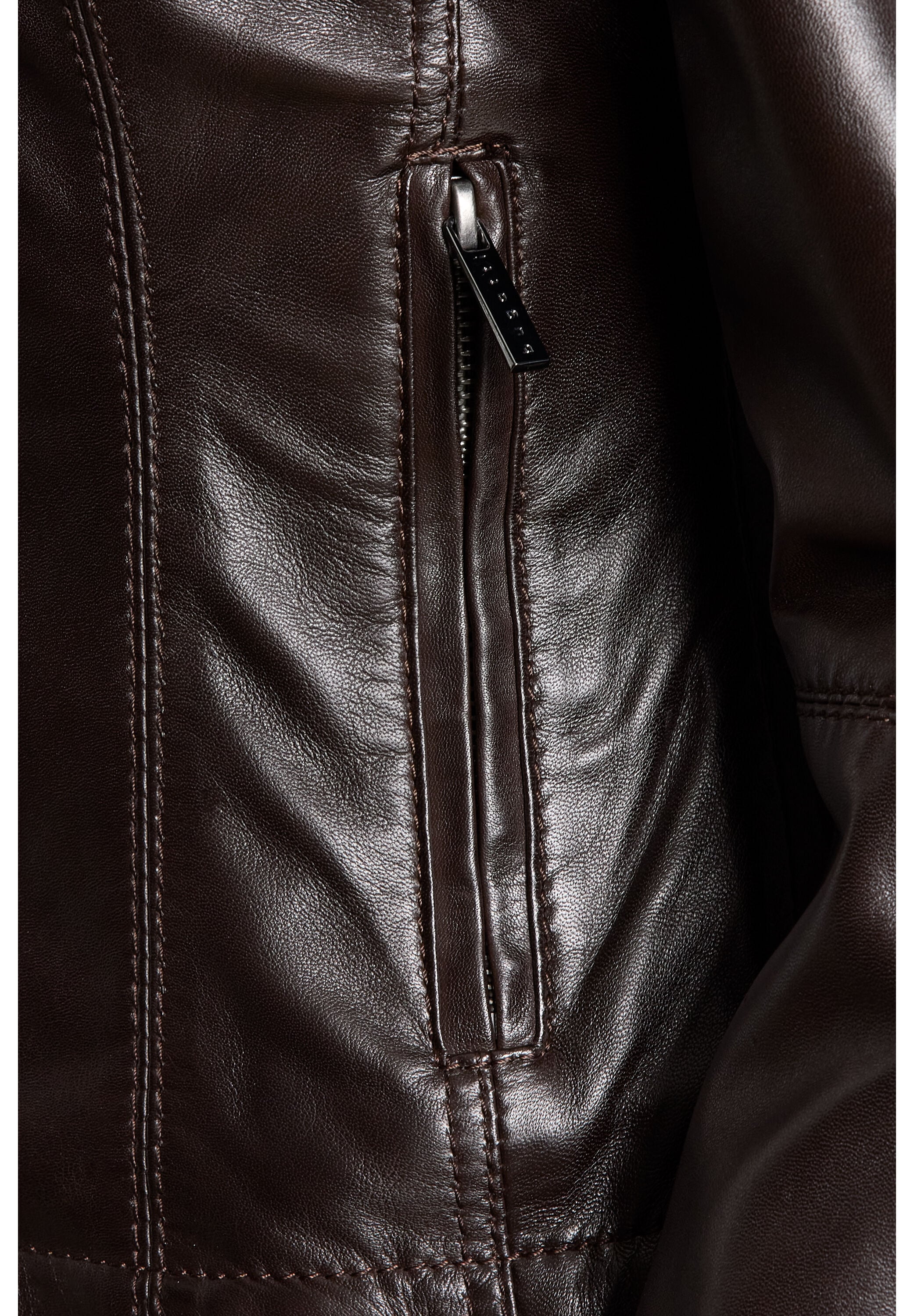 bugatti Lederjacke »bugatti Lederjacke« ohne Kapuze Taillierter Schnitt
