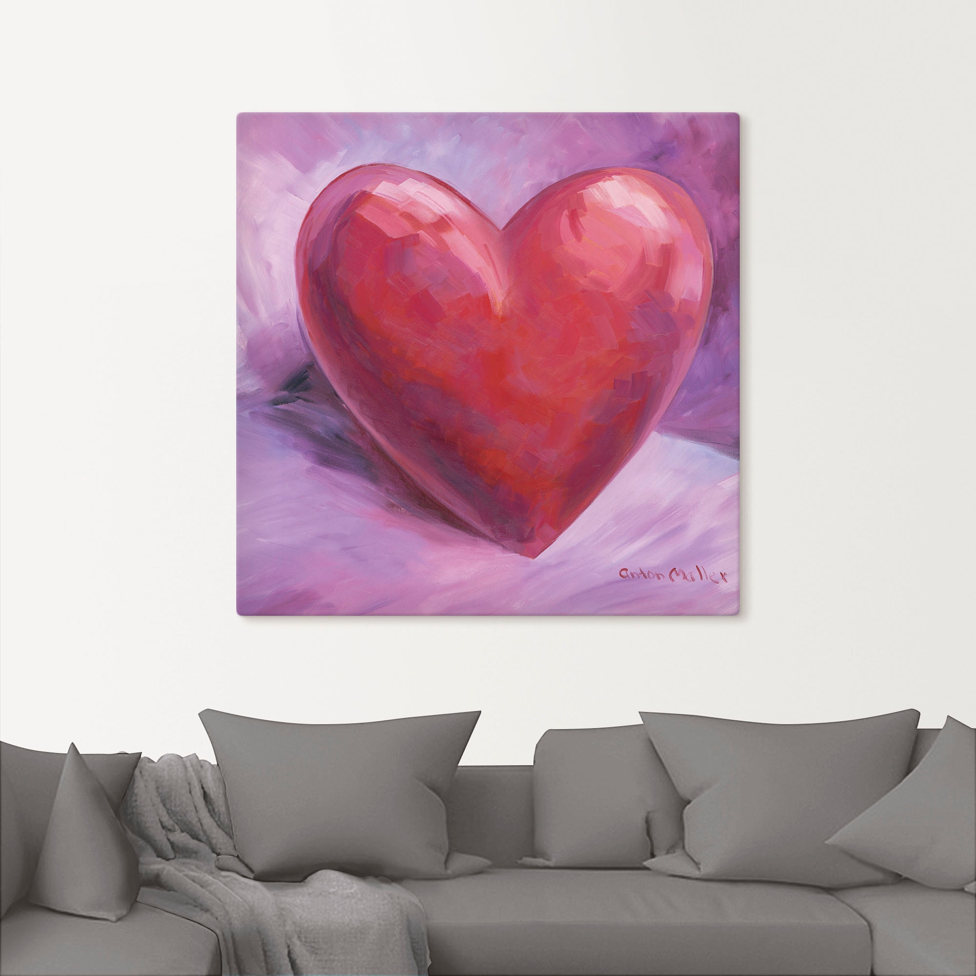 Artland Wandbild »Lila Herz« Herzen 1 Stk. tlg. als Leinwandbild, Poster in verschied. Größen